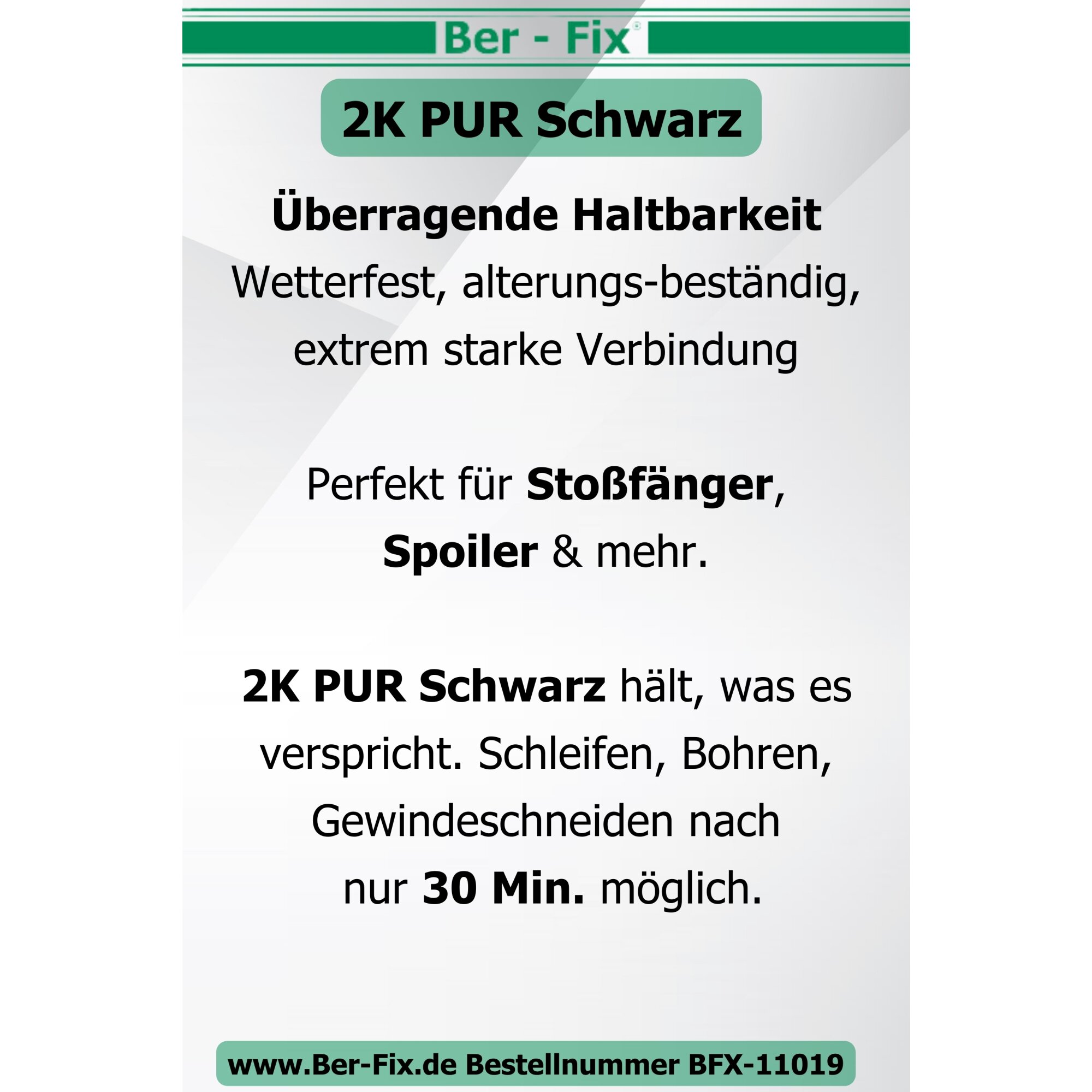 Ber-Fix© 2K-PUR Kleber 25g Schwarz ? Hochviskoser Polyurethankleber (60 Sekunden) fr Kunststoff | Pr„zise Dosierung, Stark & Vielseitig