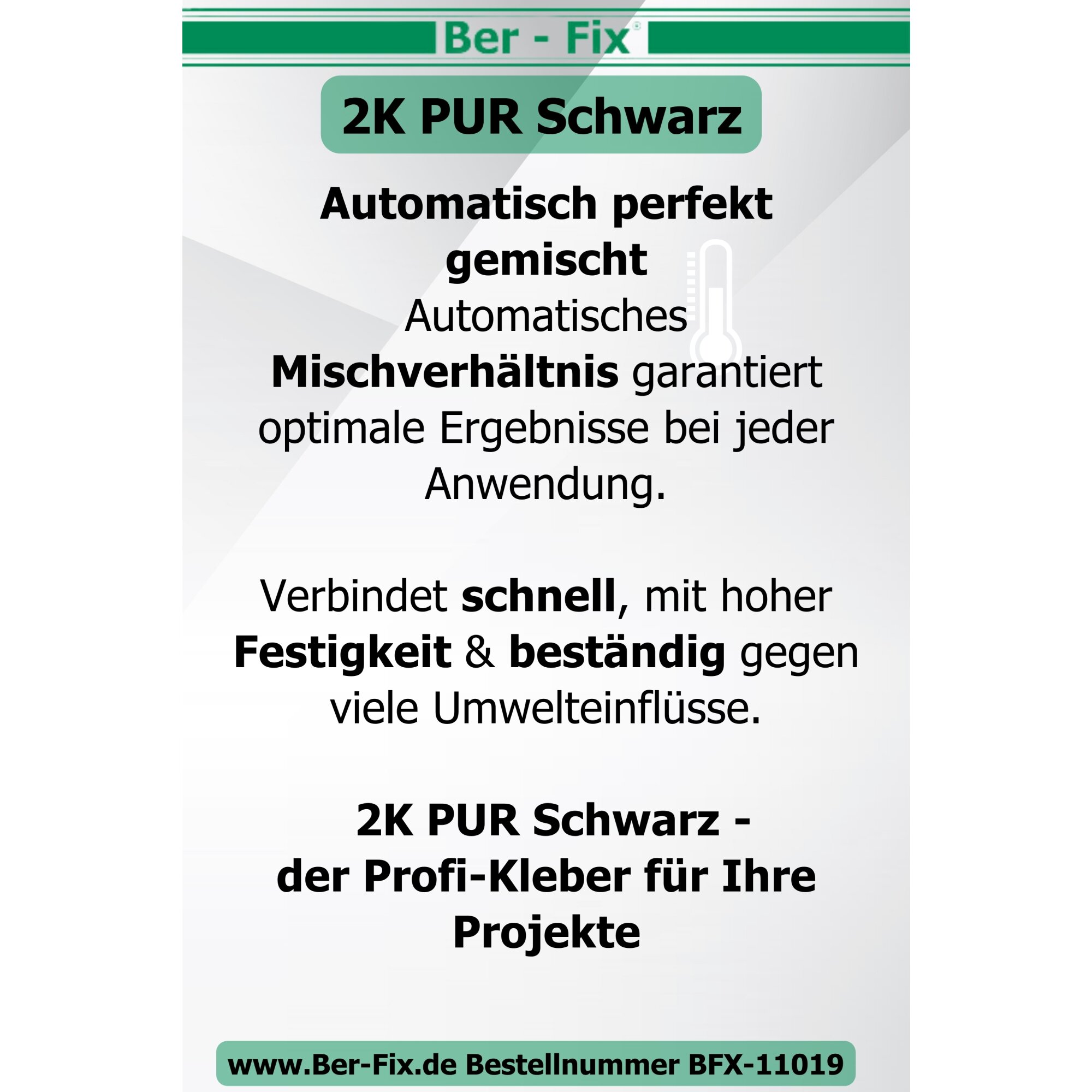 Ber-Fix© 2K-PUR Kleber 25g Schwarz ? Hochviskoser Polyurethankleber (60 Sekunden) fr Kunststoff | Pr„zise Dosierung, Stark & Vielseitig