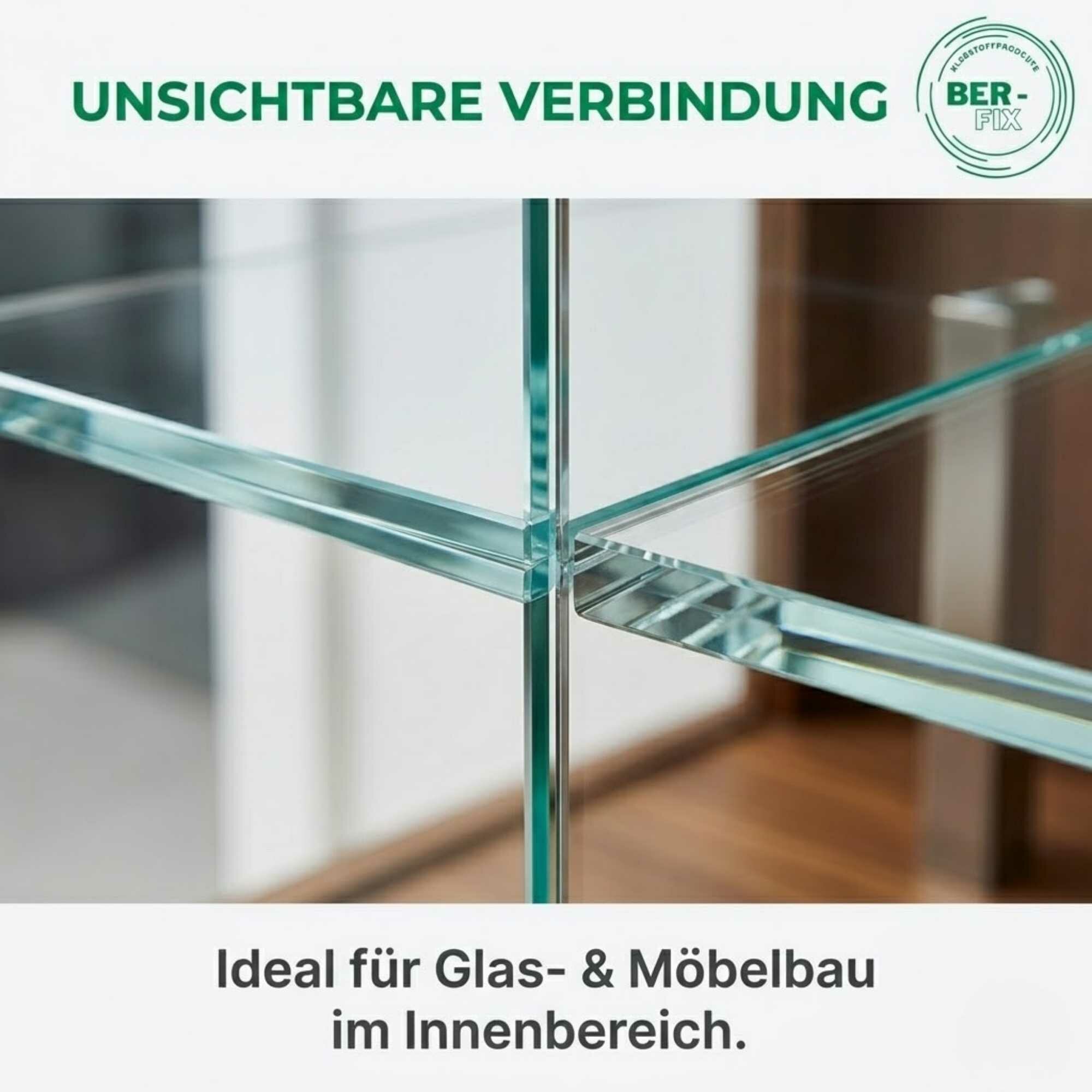 Ber-Fix® MS Polymer Transparent – Glaskleber, Design-Fuge & Kristallklarer Montage-Hybrid