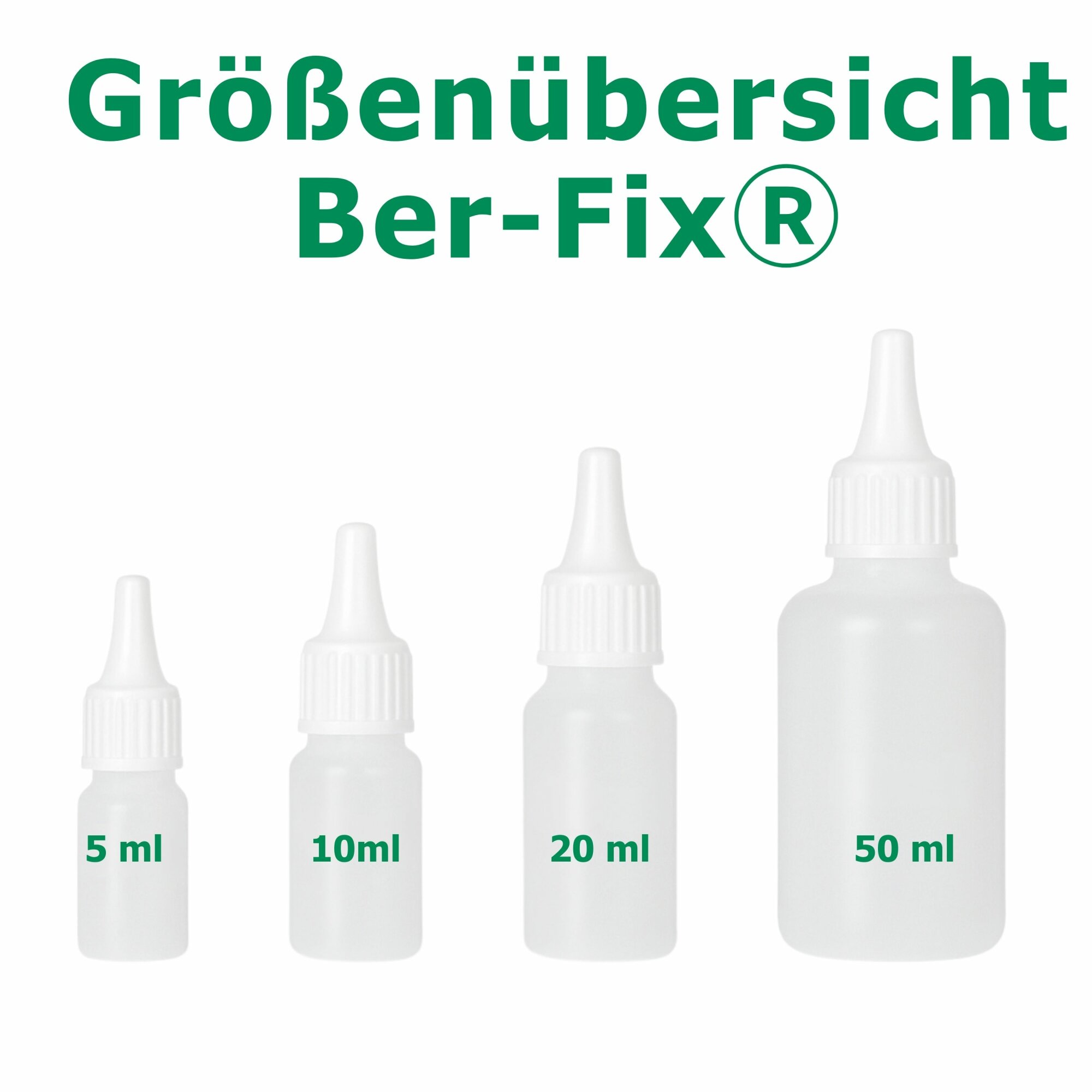 Ber-Fix® Dosierflasche 15 ml DIN18 mit Tropfdüse + Schraubverschluss