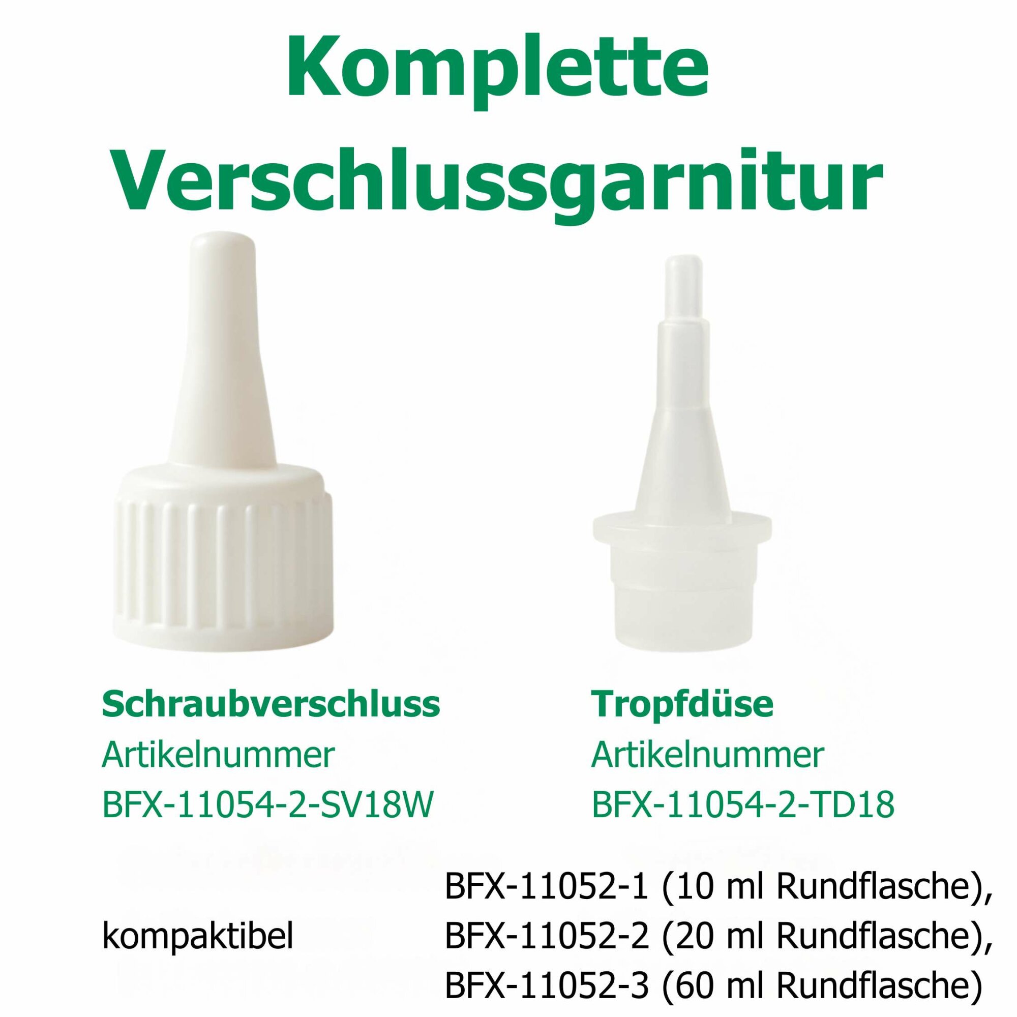 Ber-Fix® Verschluss-Set Rund – Passend für 10g, 20g & 50g Rundflaschen | Ersatz-Tropfdüsen für präzises Dosieren & längere Haltbarkeit