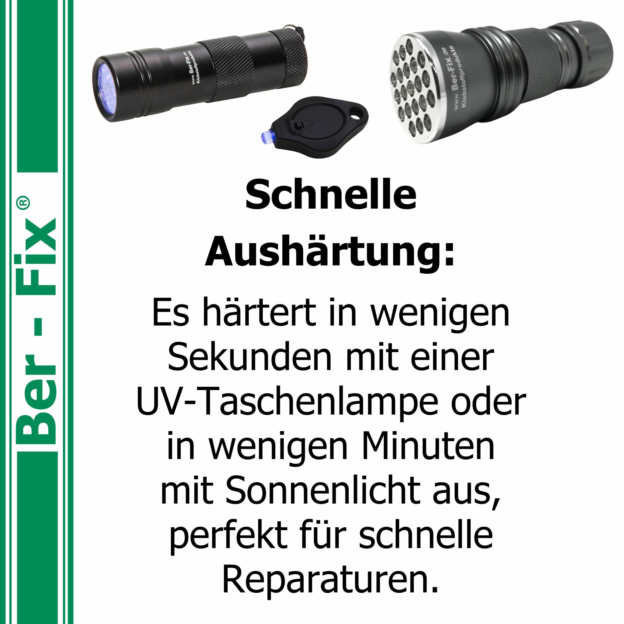 Ber-Fix® UV-Lampe 12 LED für UV-Kleber – Metallgehäuse