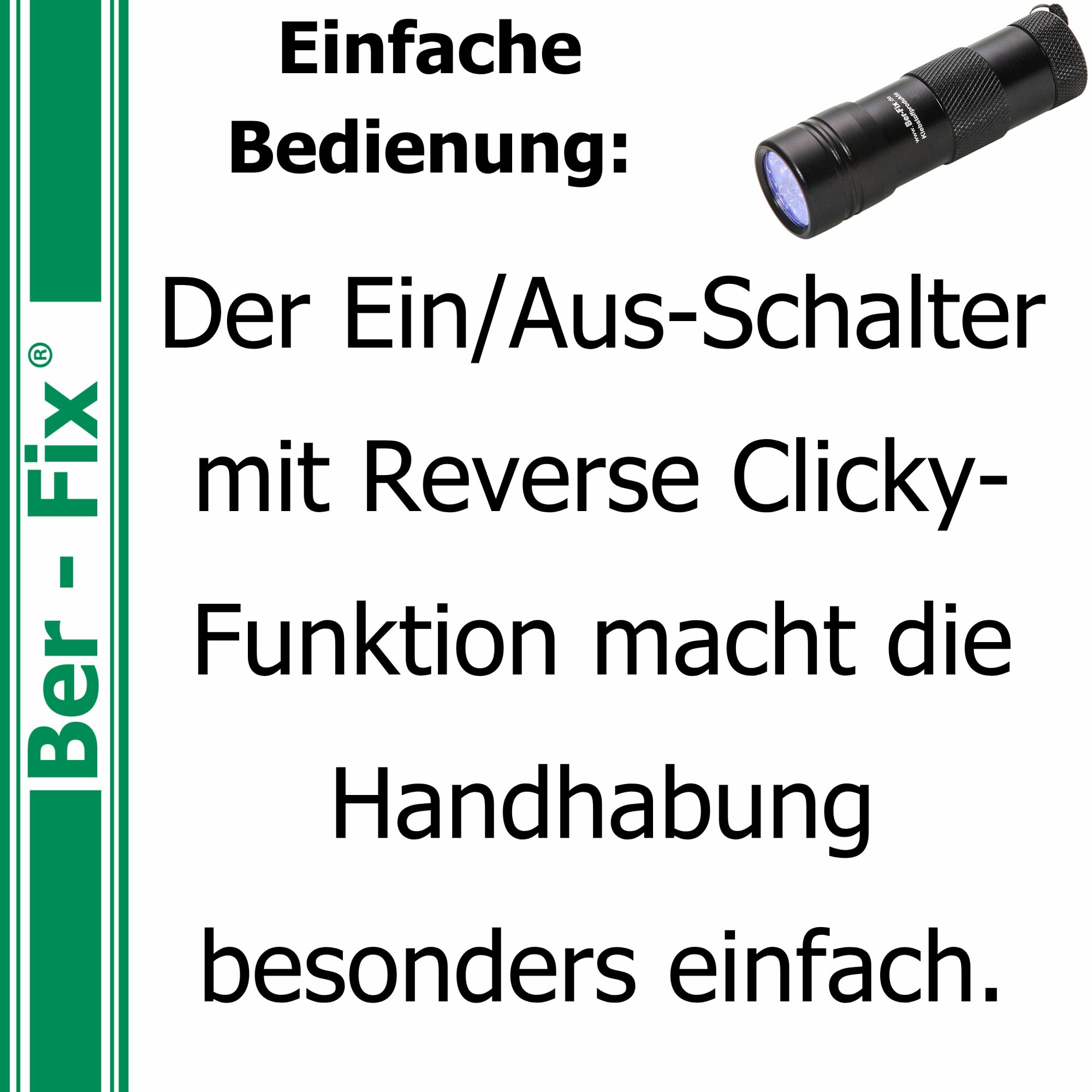 Ber-Fix® UV-Lampe 12 LED für UV-Kleber – Metallgehäuse