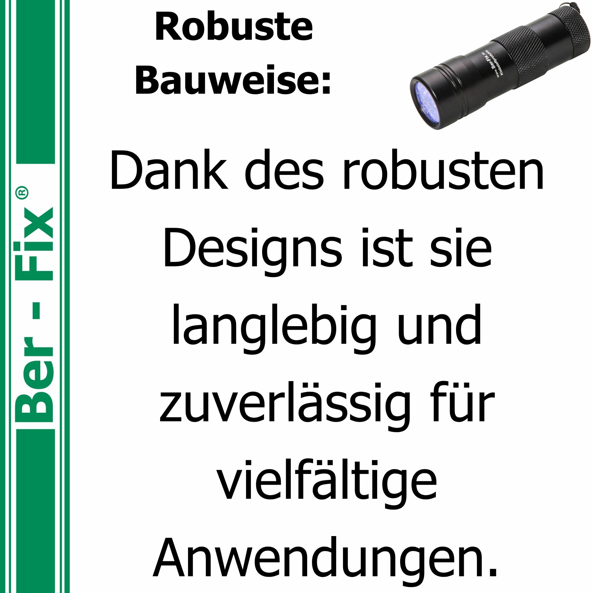 Ber-Fix® UV-Lampe 12 LED für UV-Kleber – Metallgehäuse