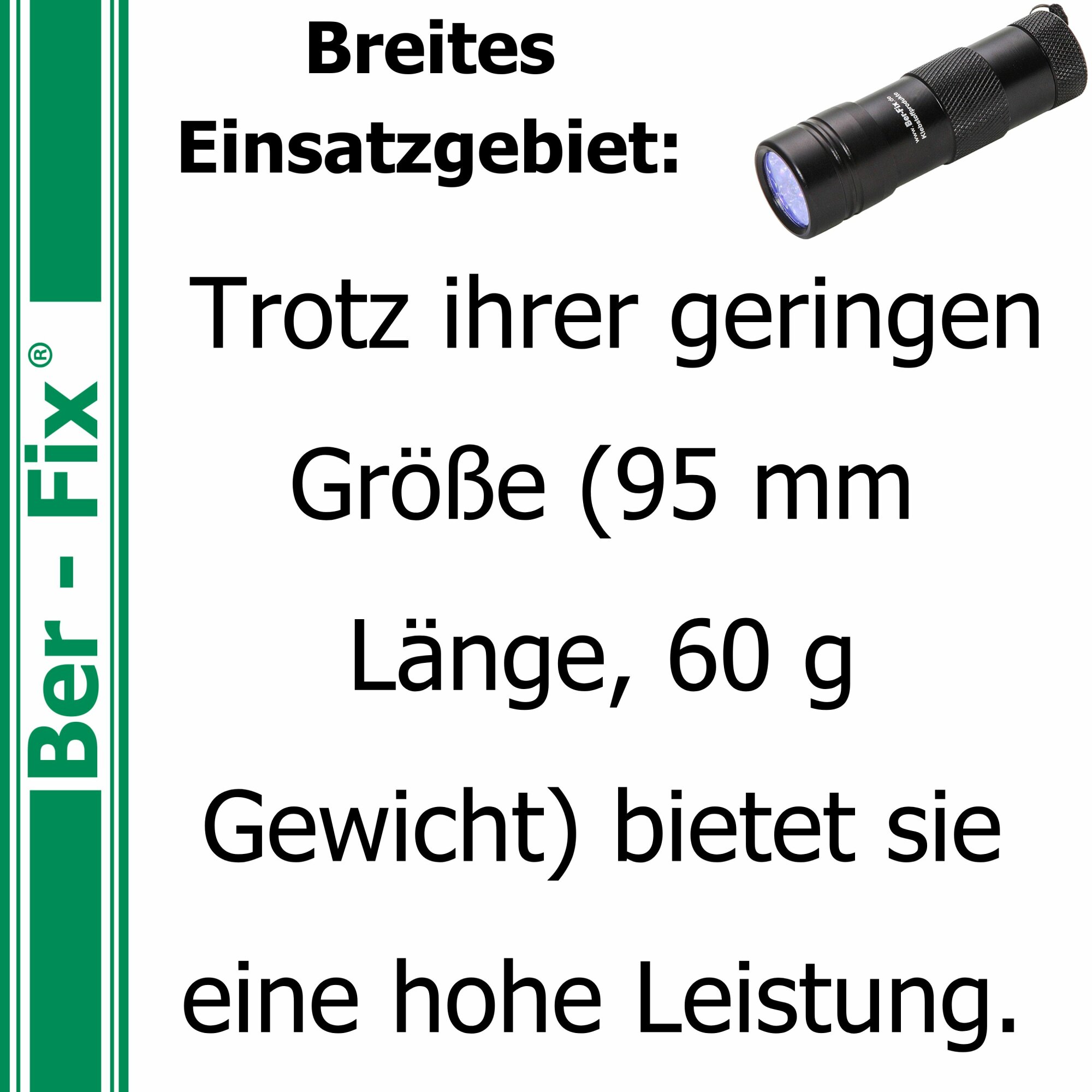 Ber-Fix® UV-Lampe 12 LED für UV-Kleber – Metallgehäuse