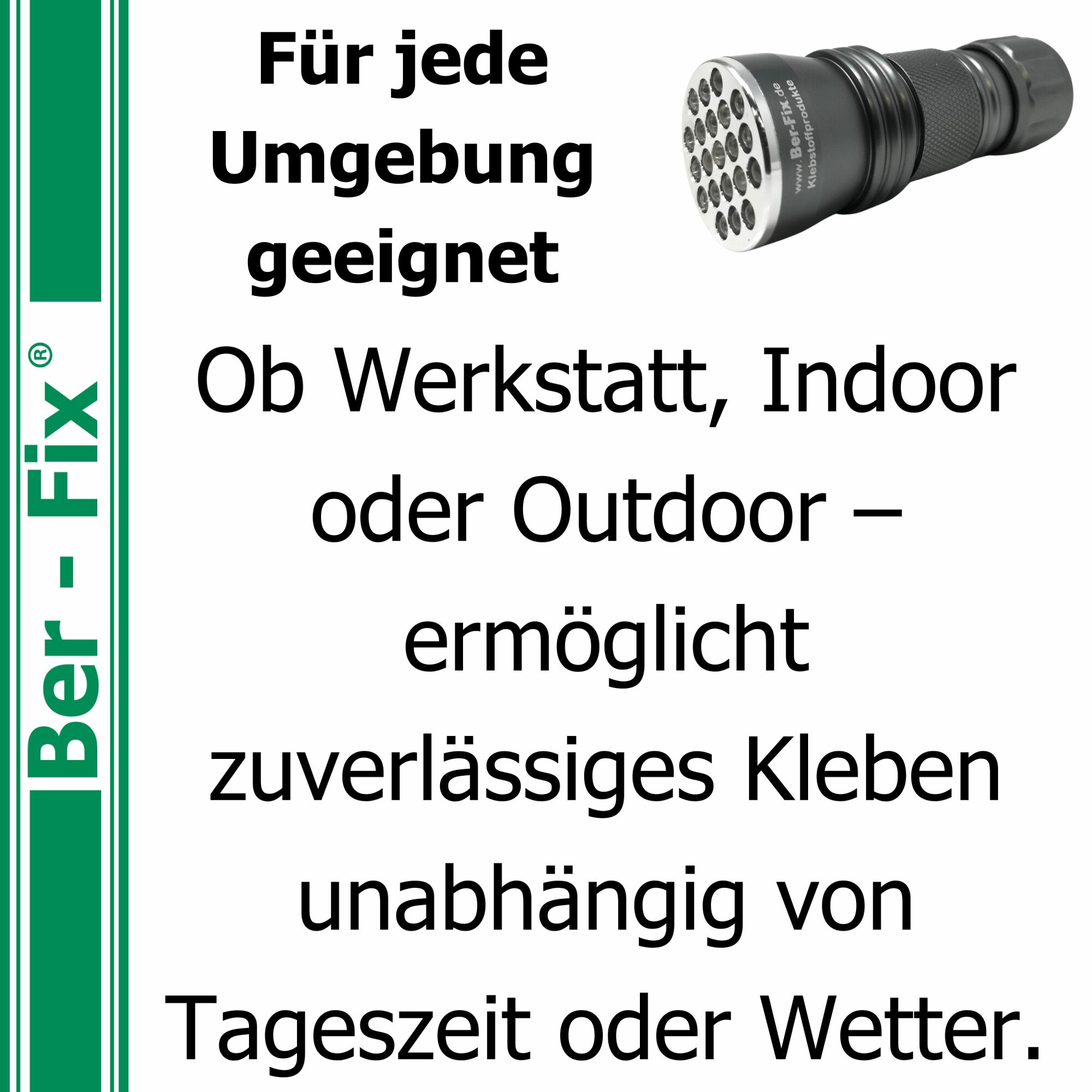 Ber-Fix® UV-Lampe 21 LED für UV-Kleber – 390–410 nm