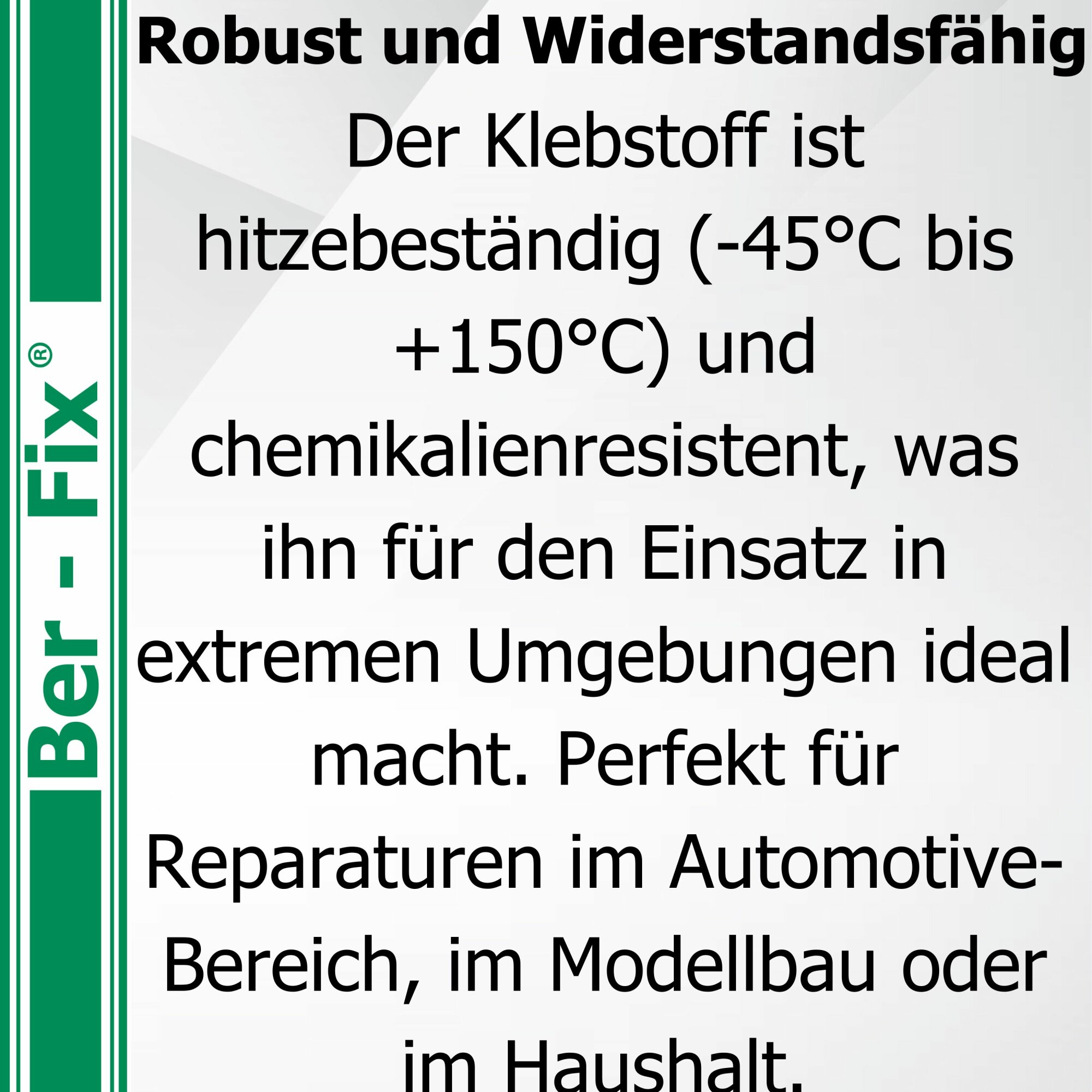 Ber-Fix® Füllstoff-Set Weiß Standard – 20 g Industriekleber + 30 g Granulat Weiß + 20 ml Reiniger