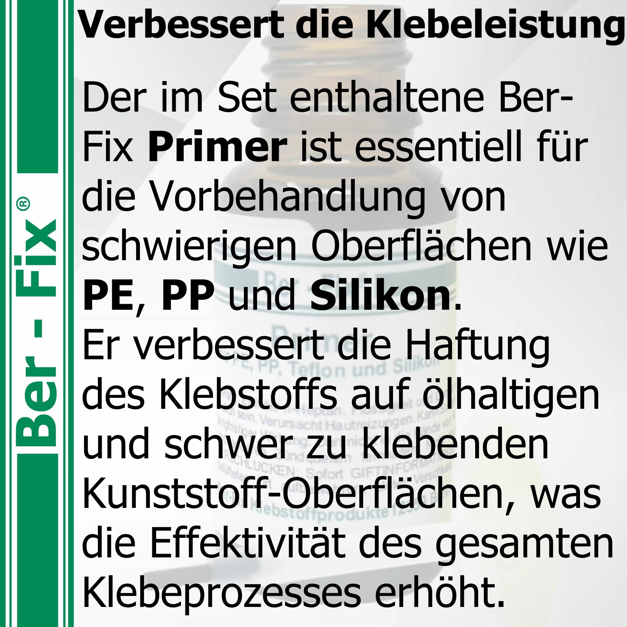 Ber-Fix® Füllstoff-Set Weiß Standard – 20 g Industriekleber + 30 g Granulat Weiß + 20 ml Reiniger