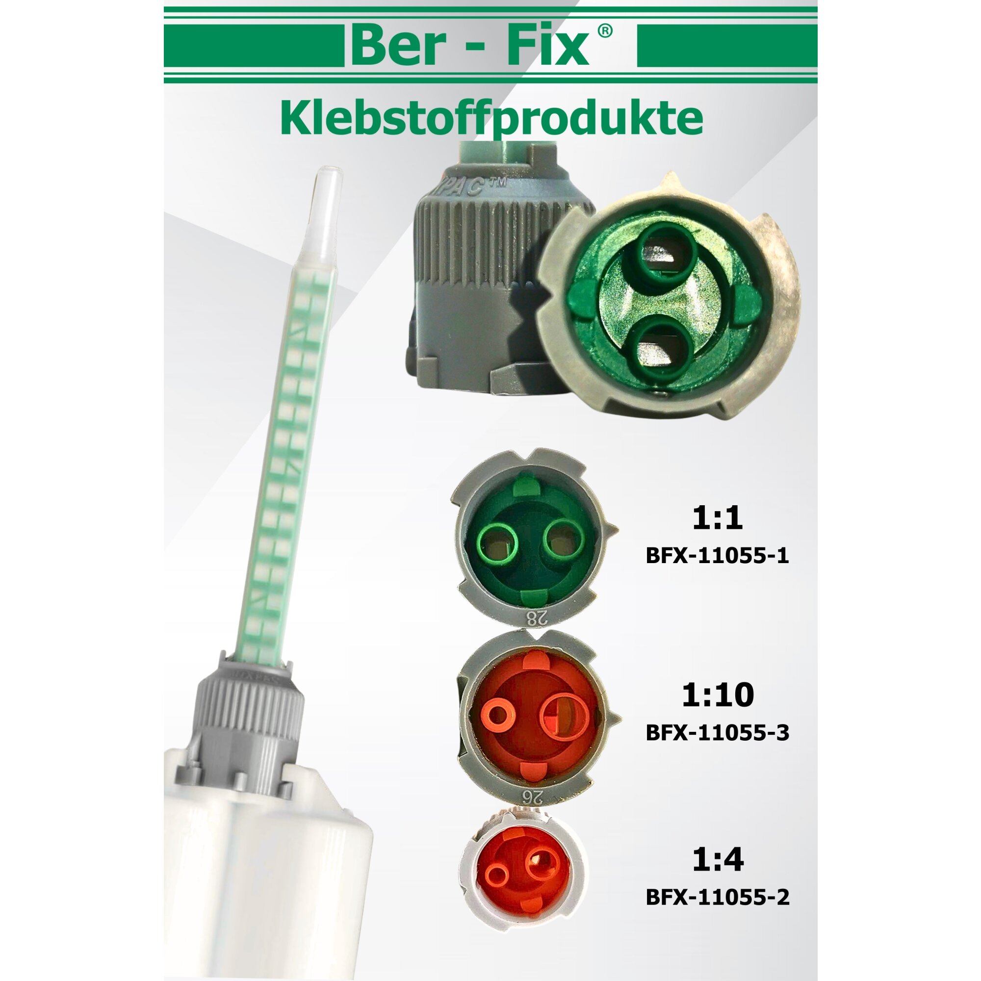 Ber-Fix® Mischdüsen 1:1 grau 1000er Spar Pack
