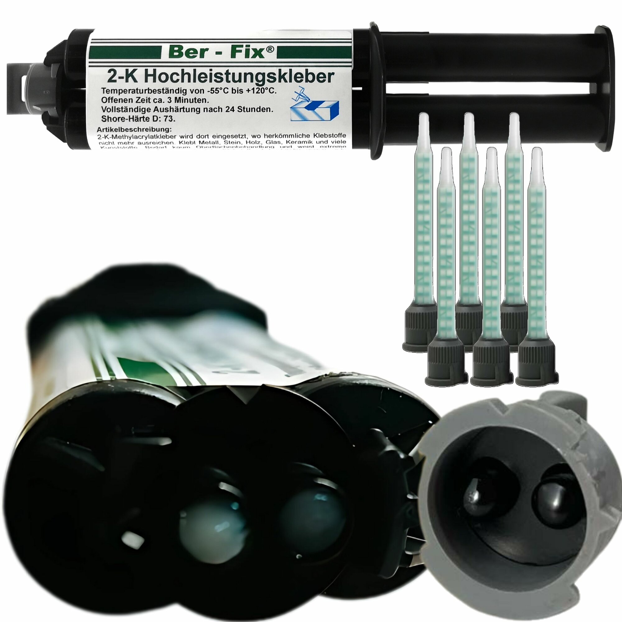 Ber-Fix© 2K-Hochleistungskleber 25g 3 Min. inklusive 6 Dsen