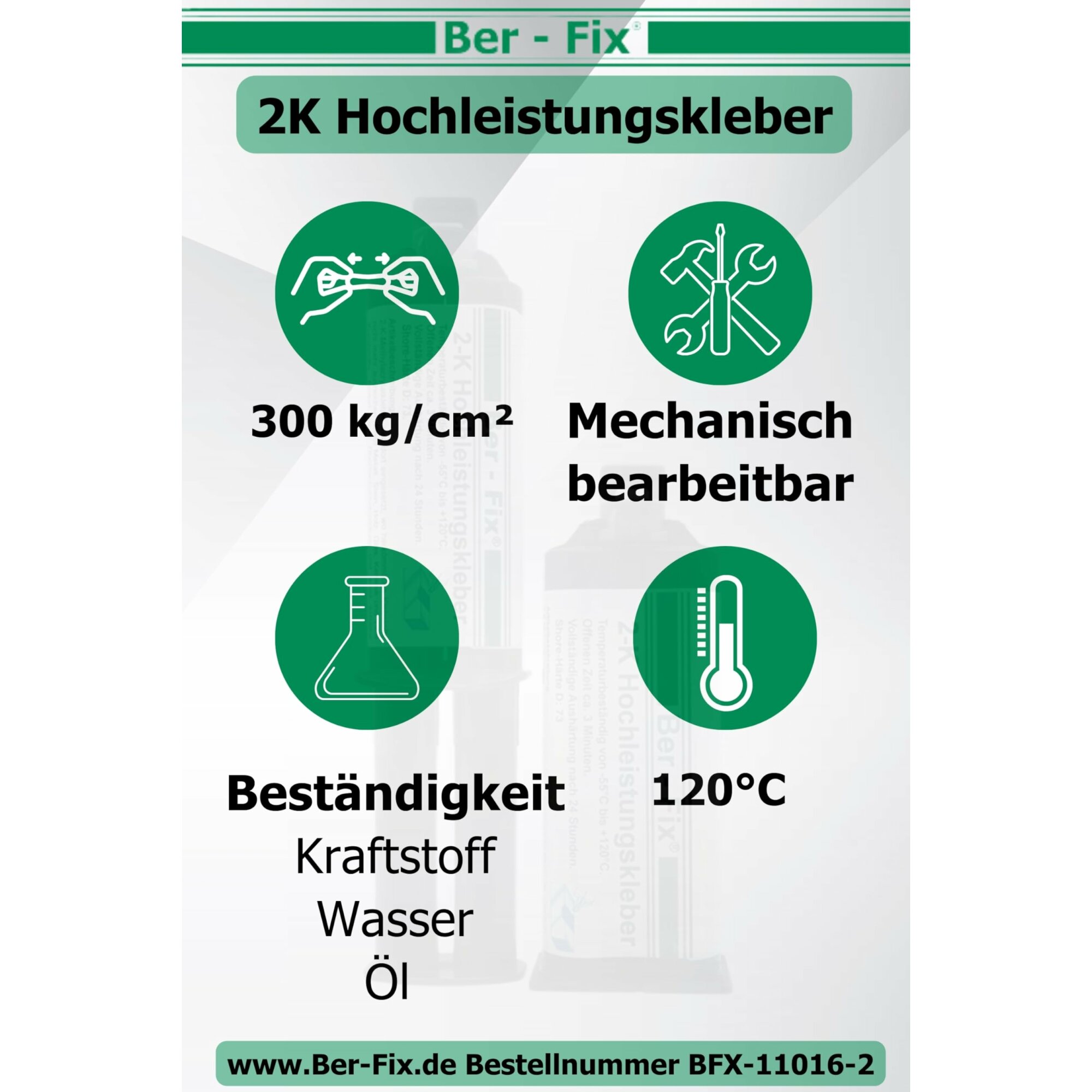 Ber-Fix© 2K-Hochleistungskleber 25g 3 Min. inklusive 6 Dsen