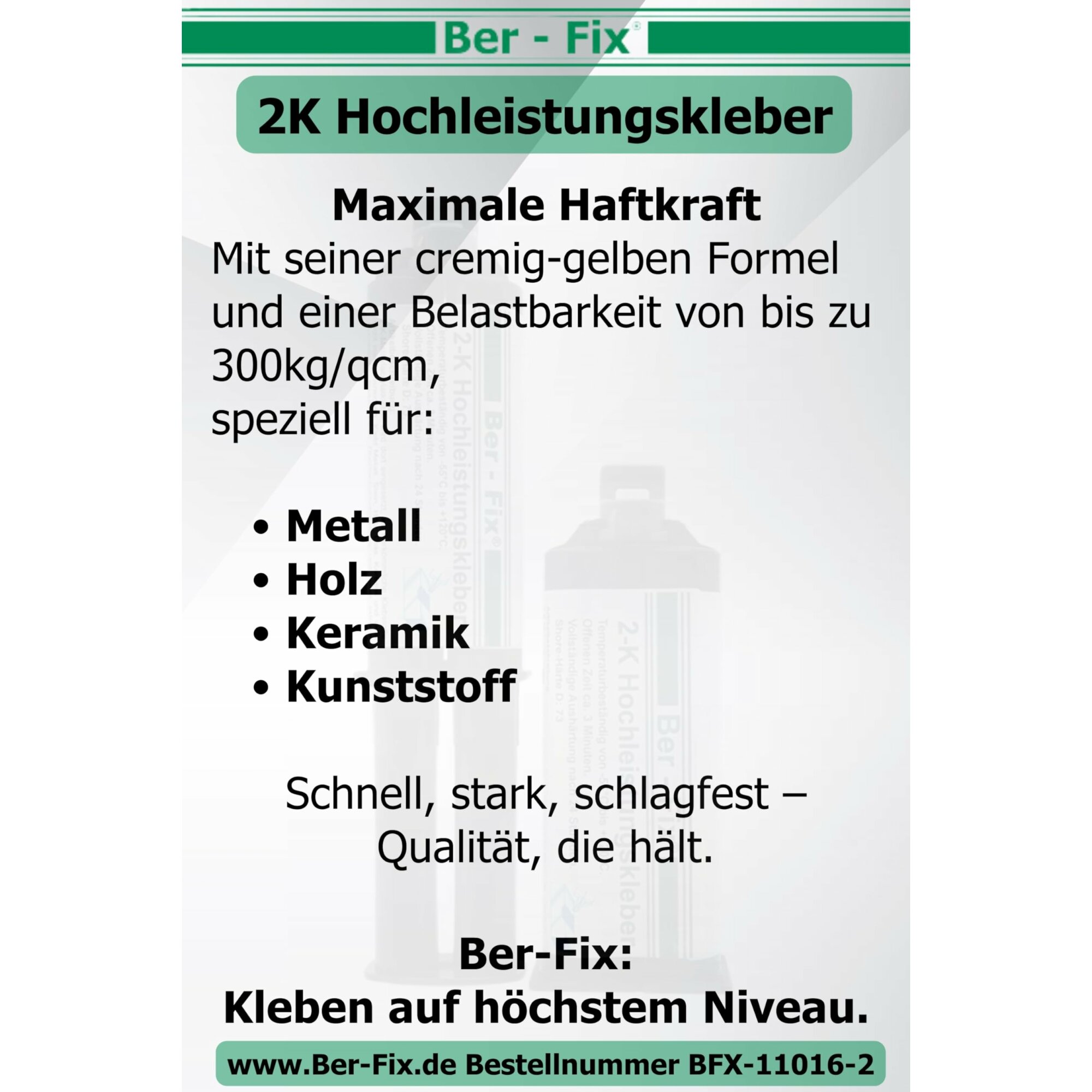 Ber-Fix© 2K-Hochleistungskleber 25g 3 Min. inklusive 6 Dsen