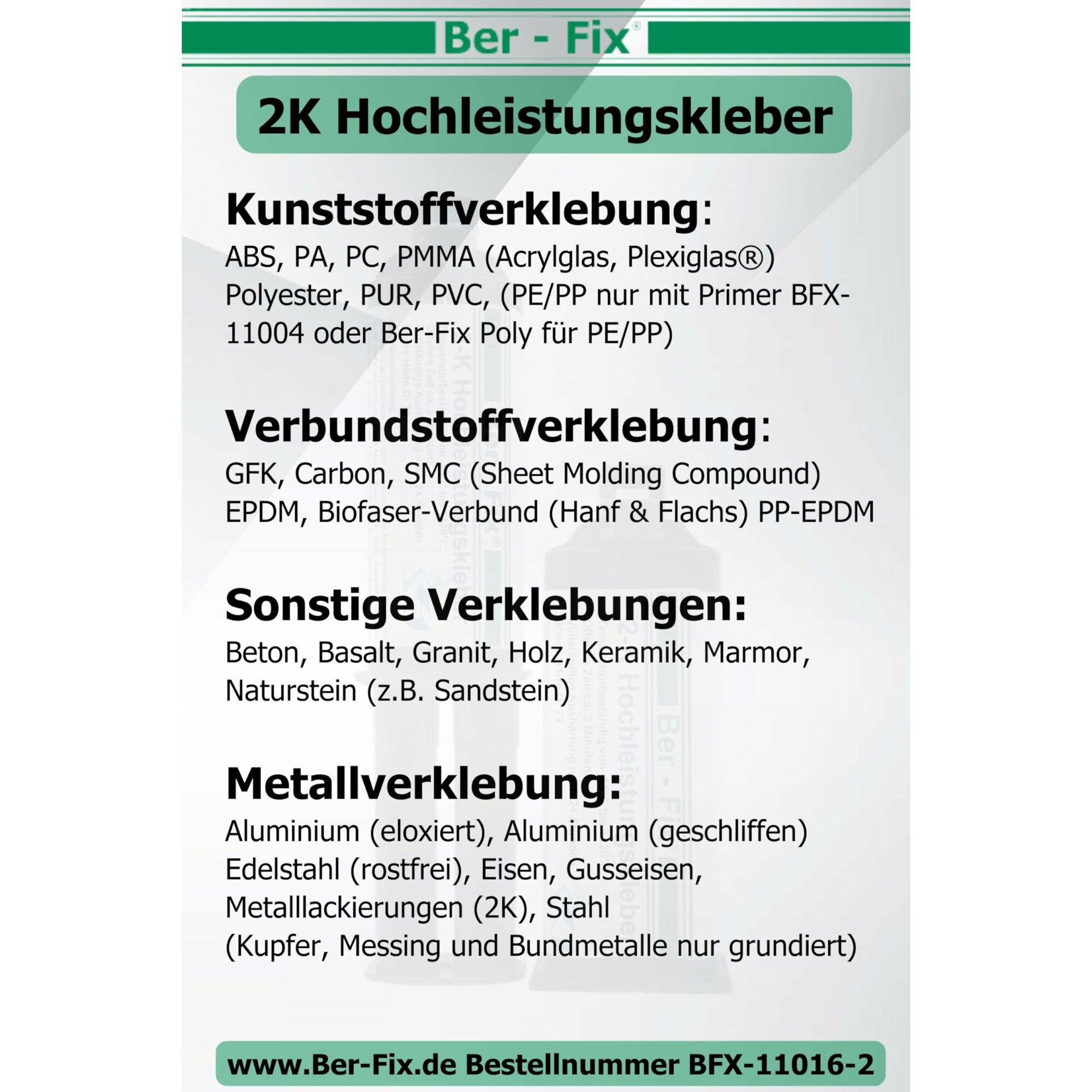 Ber-Fix© 2K-Hochleistungskleber 25g 3 Min. inklusive 6 Dsen