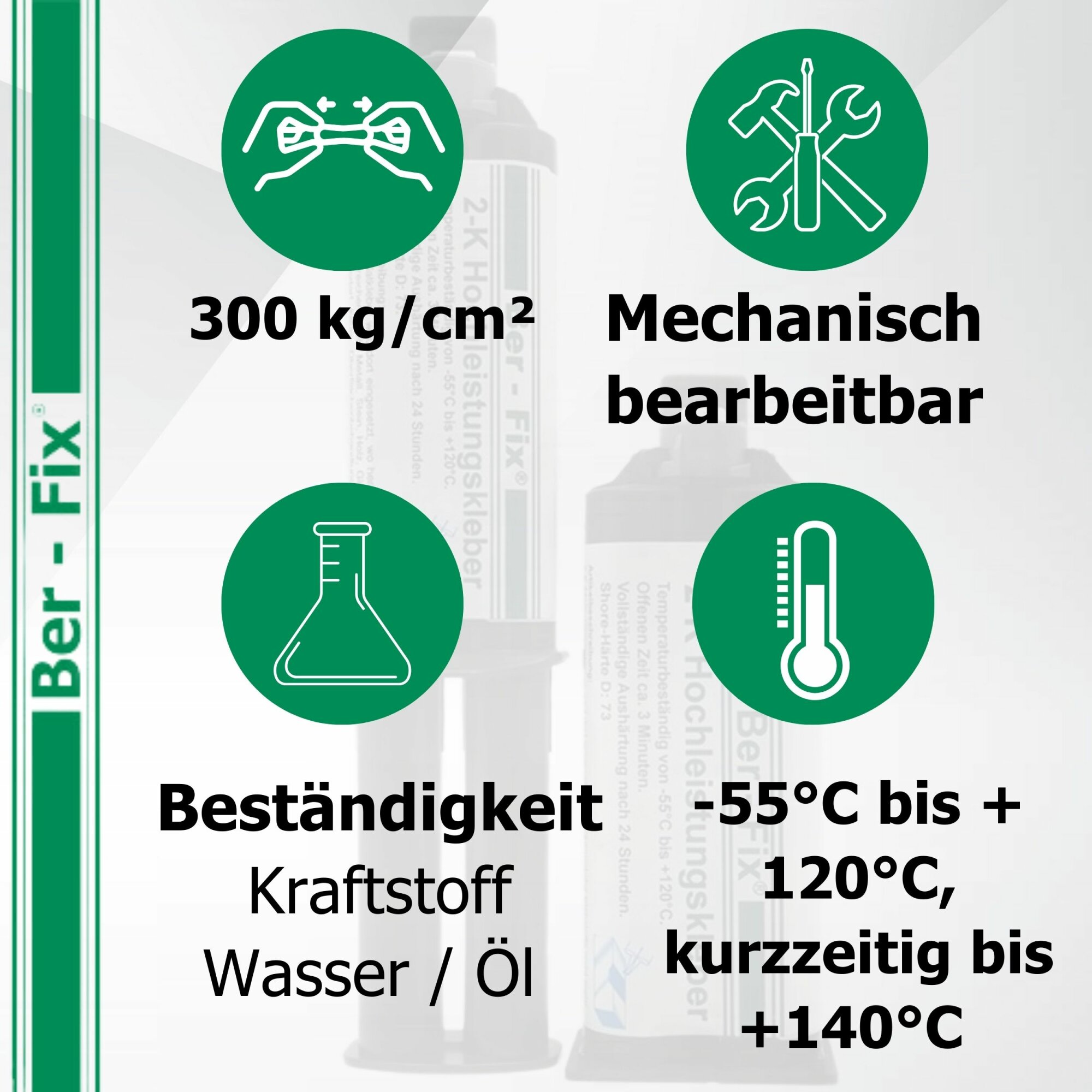 Ber-Fix® 2K-Hochleistungskleber 3 Min. 25g + 10 Extra Düsen