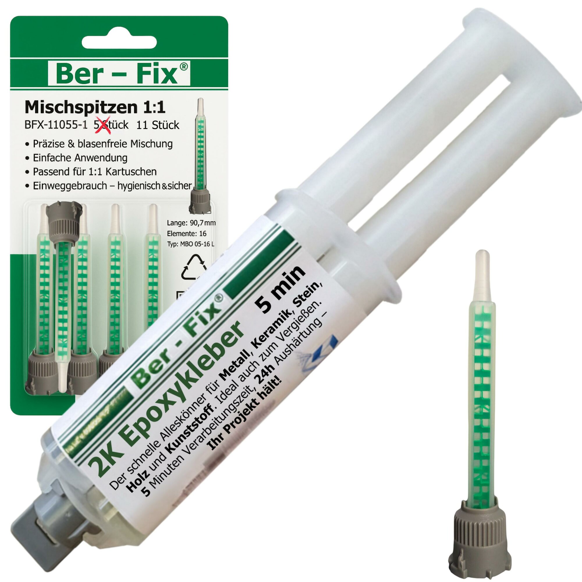 Ber-Fix® Epoxykleber 5 Min. 25g + 10 Extra Düsen