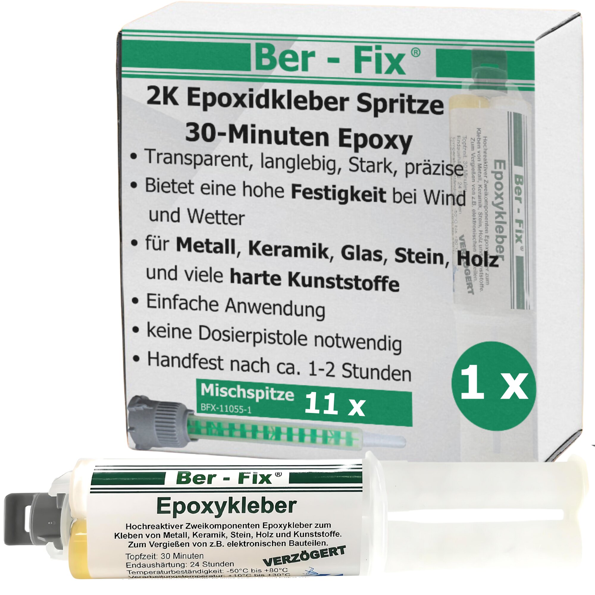 Ber-Fix® Epoxykleber 25g 30 Min. inkl. 11 Düsen