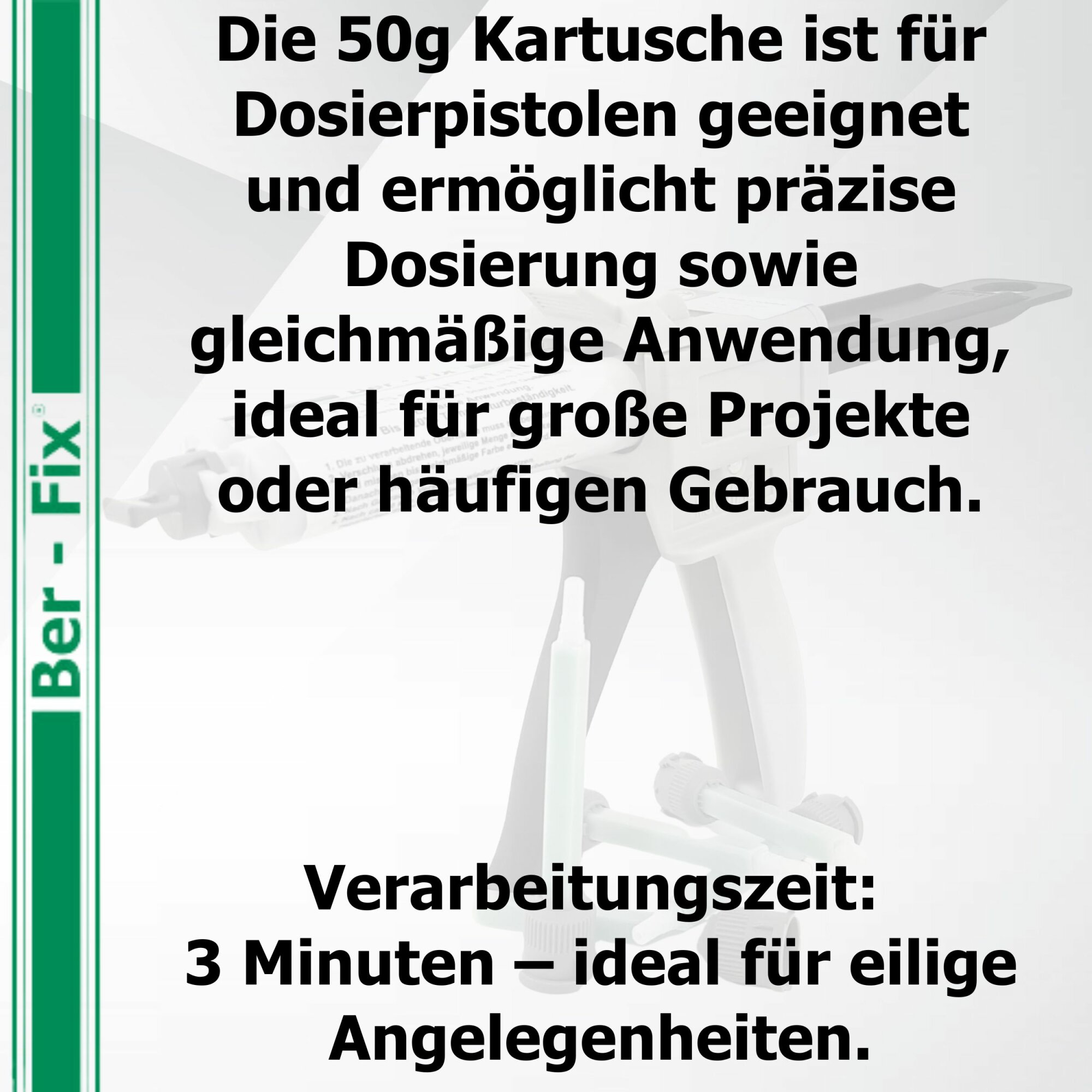 Ber-Fix® 2K-Hochleistungskleber 50g - MMA Kleber für Metall - Kunststoff - für Dosierpistole, Schlagfest - Extra Stark