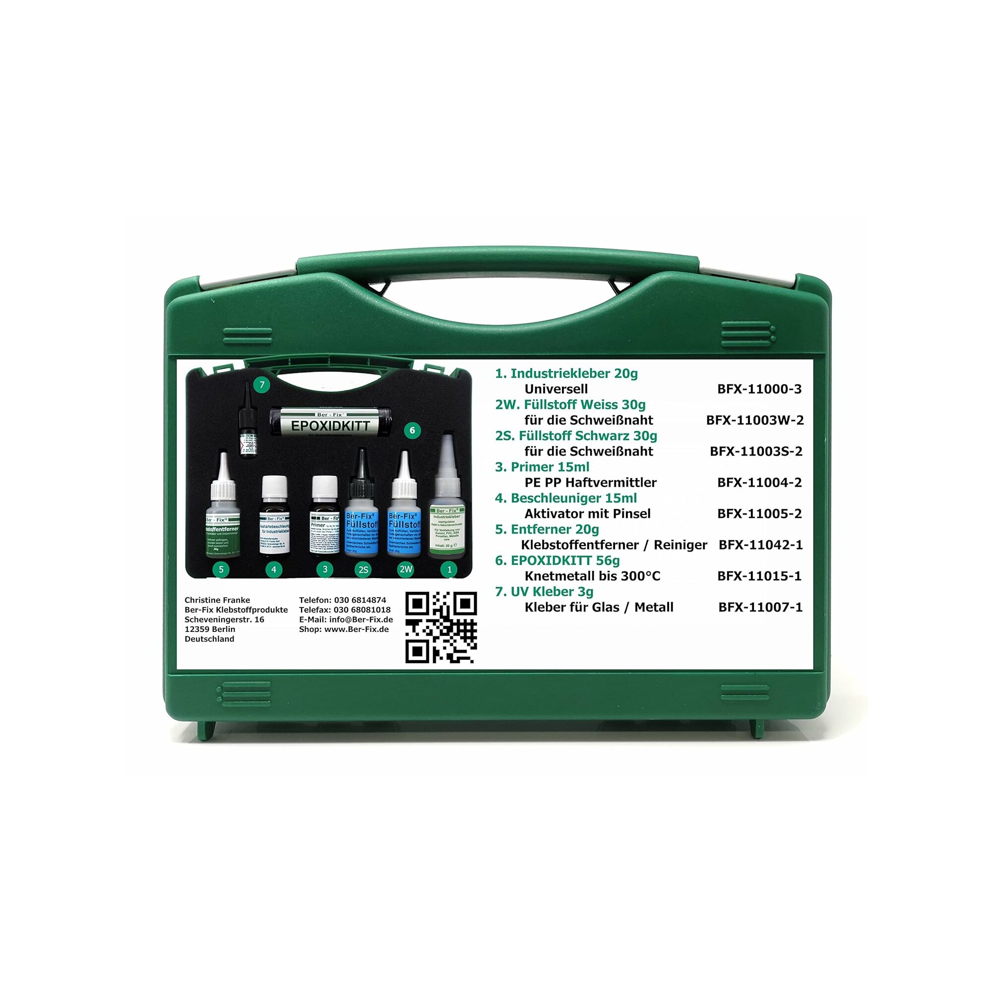Ber-Fix® Profi-Reparaturkoffer Schwarz + Weiß – mobile Werkstatt für wechselnde helle und dunkle Reparaturstellen