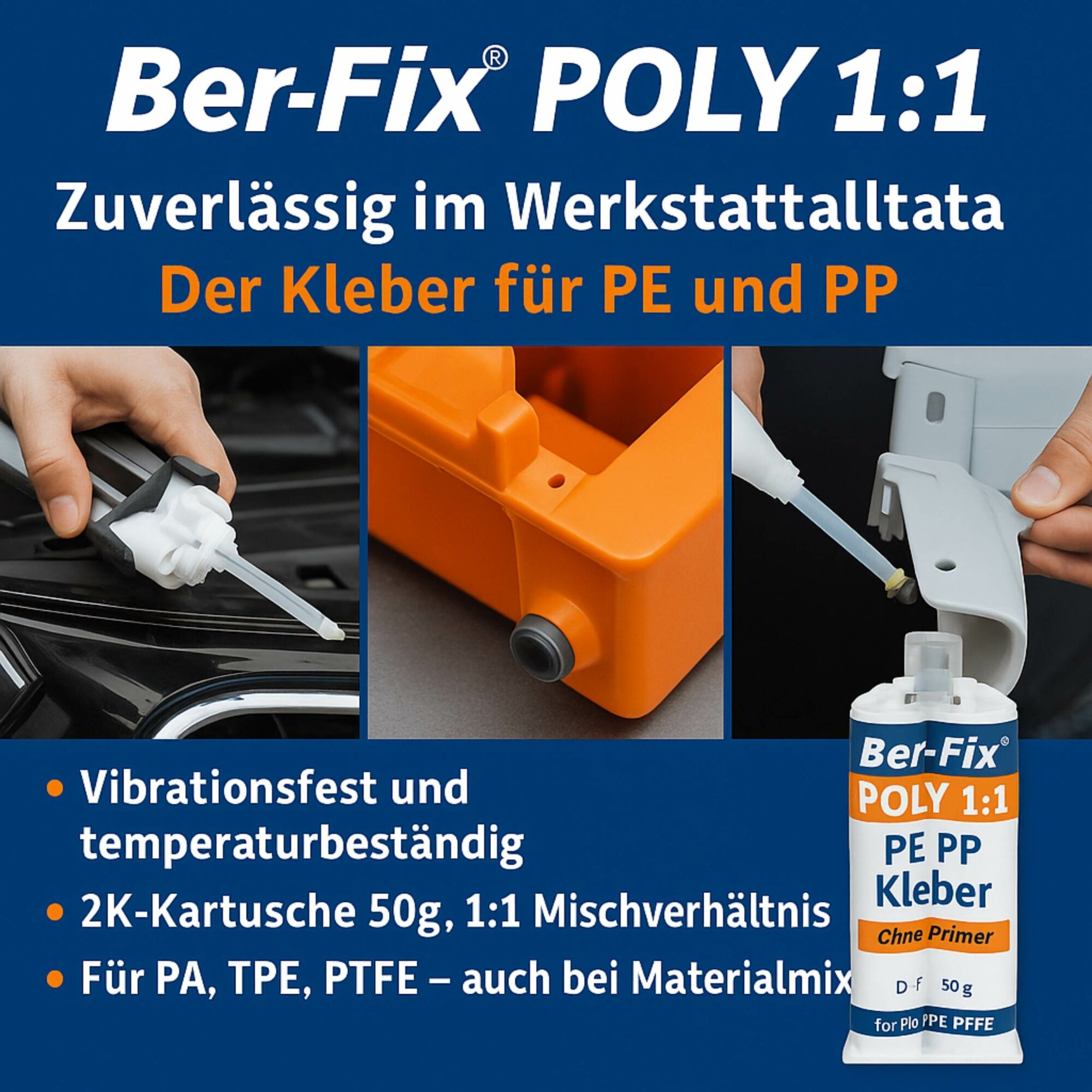 Ber-Fix® Poly 1:1 - PE PP Kleber 50g