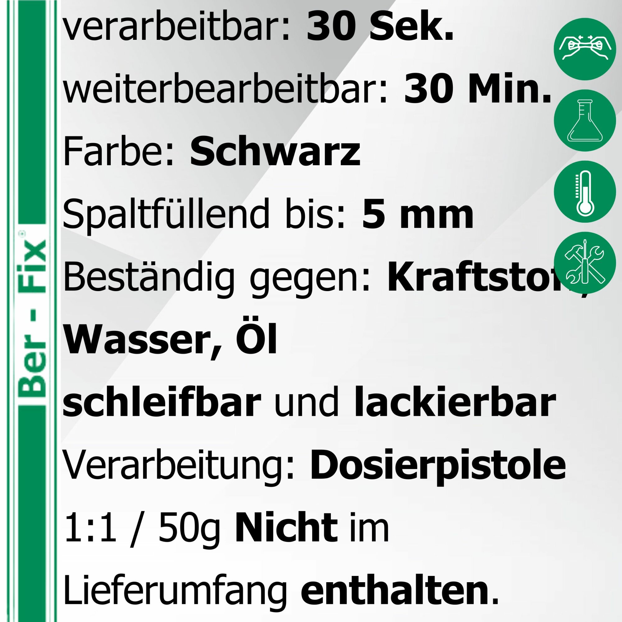 Ber-Fix® 2K-PUR 50g + 5 Extra Spitzen