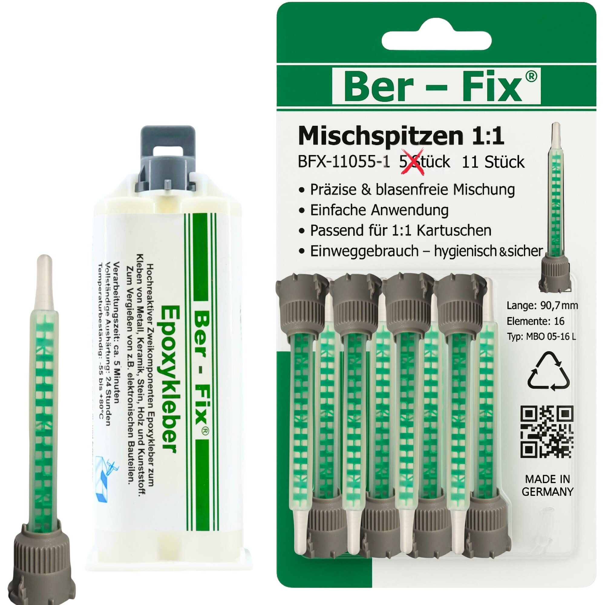 Ber-Fix® Epoxykleber 5 Min. 50g + 10 Extra Düsen