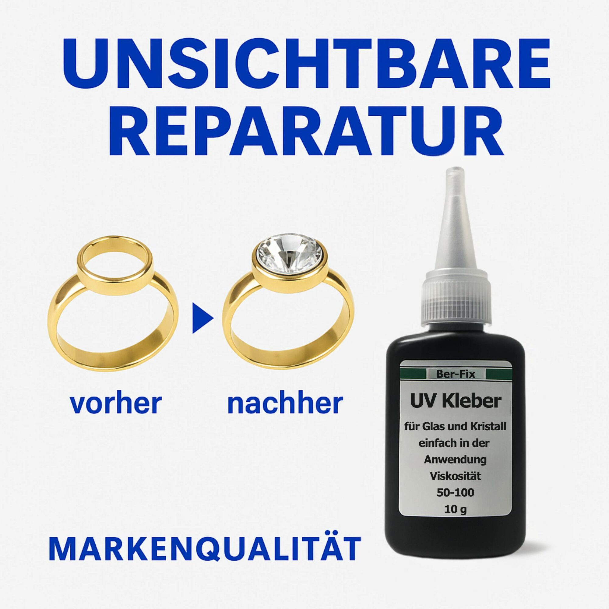 Ber-Fix® UV-Kleber niedrigviskos – Variantenübersicht