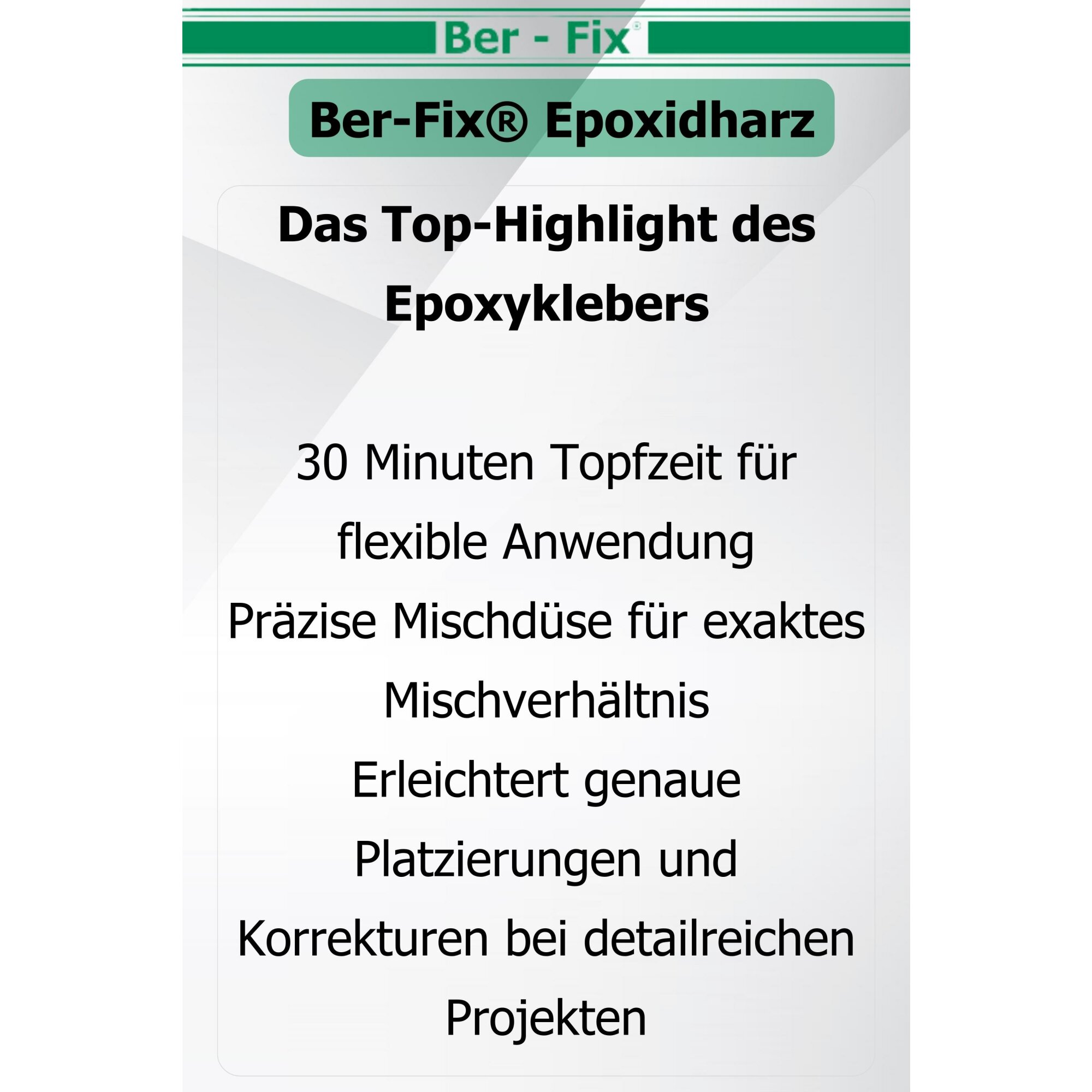 Ber-Fix® Epoxykleber 25g – 2K Epoxidharz-Kleber | Honigartige Konsistenz zum Kleben & Vergießen von Metall, Kunststoff & Holz 30 Min Kleber mehr Zeit für präzise Anwendungen 5 Spritzen im Spar-Pack + 10 Extra Düsen