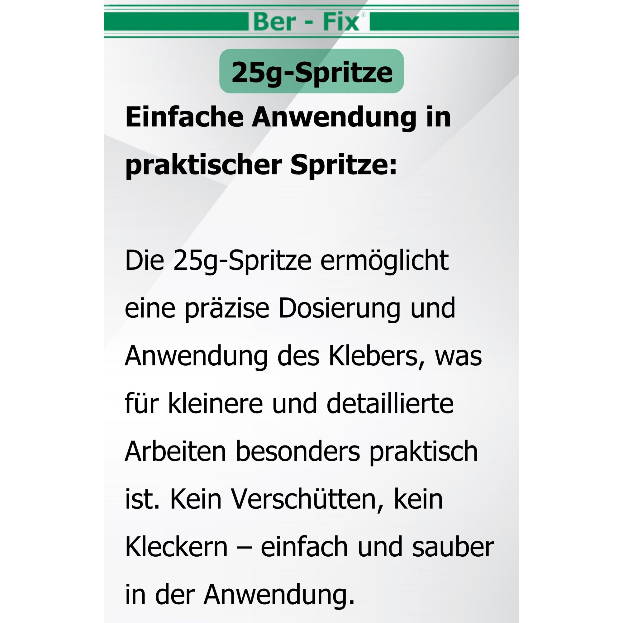 Ber-Fix® Epoxykleber 25g – 2K Epoxidharz-Kleber | Honigartige Konsistenz zum Kleben & Vergießen von Metall, Kunststoff & Holz 30 Min Kleber mehr Zeit für präzise Anwendungen 5 Spritzen im Spar-Pack + 10 Extra Düsen