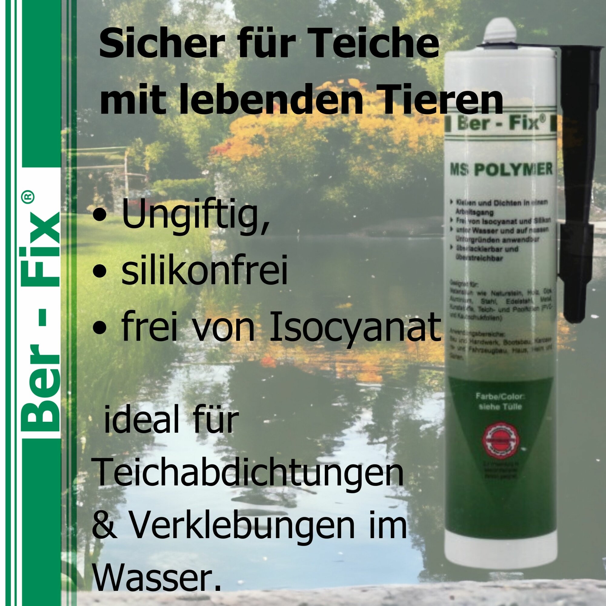 Ber-Fix© MS-Polymer Schwarz 1x 290 ml – Teich-Notfallreparatur