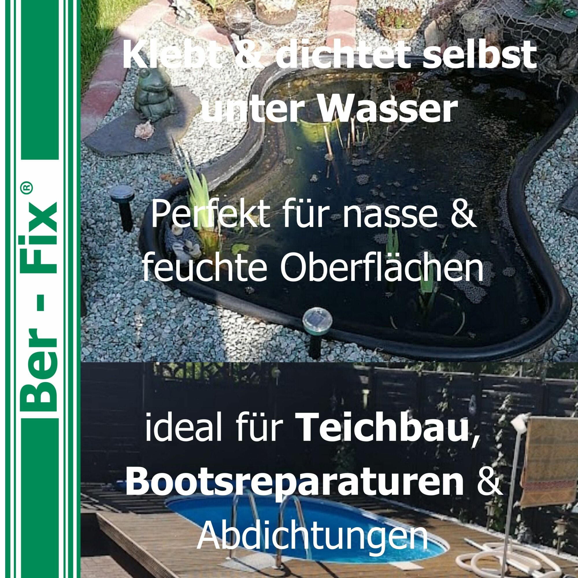 Ber-Fix© MS-Polymer Schwarz 1x 290 ml – Teich-Notfallreparatur