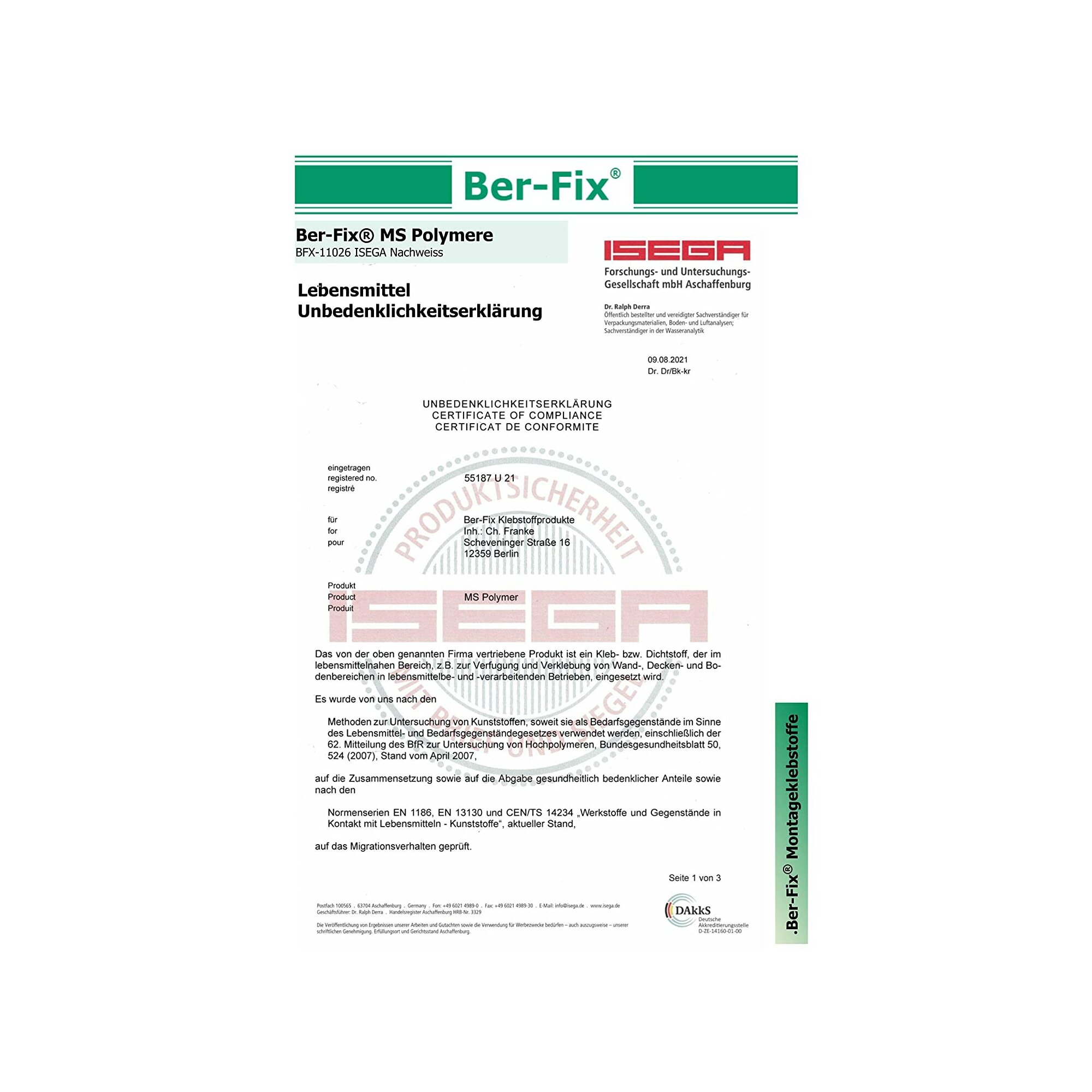 Ber-Fix® MS Polymer Transparent – Glaskleber, Design-Fuge & Kristallklarer Montage-Hybrid