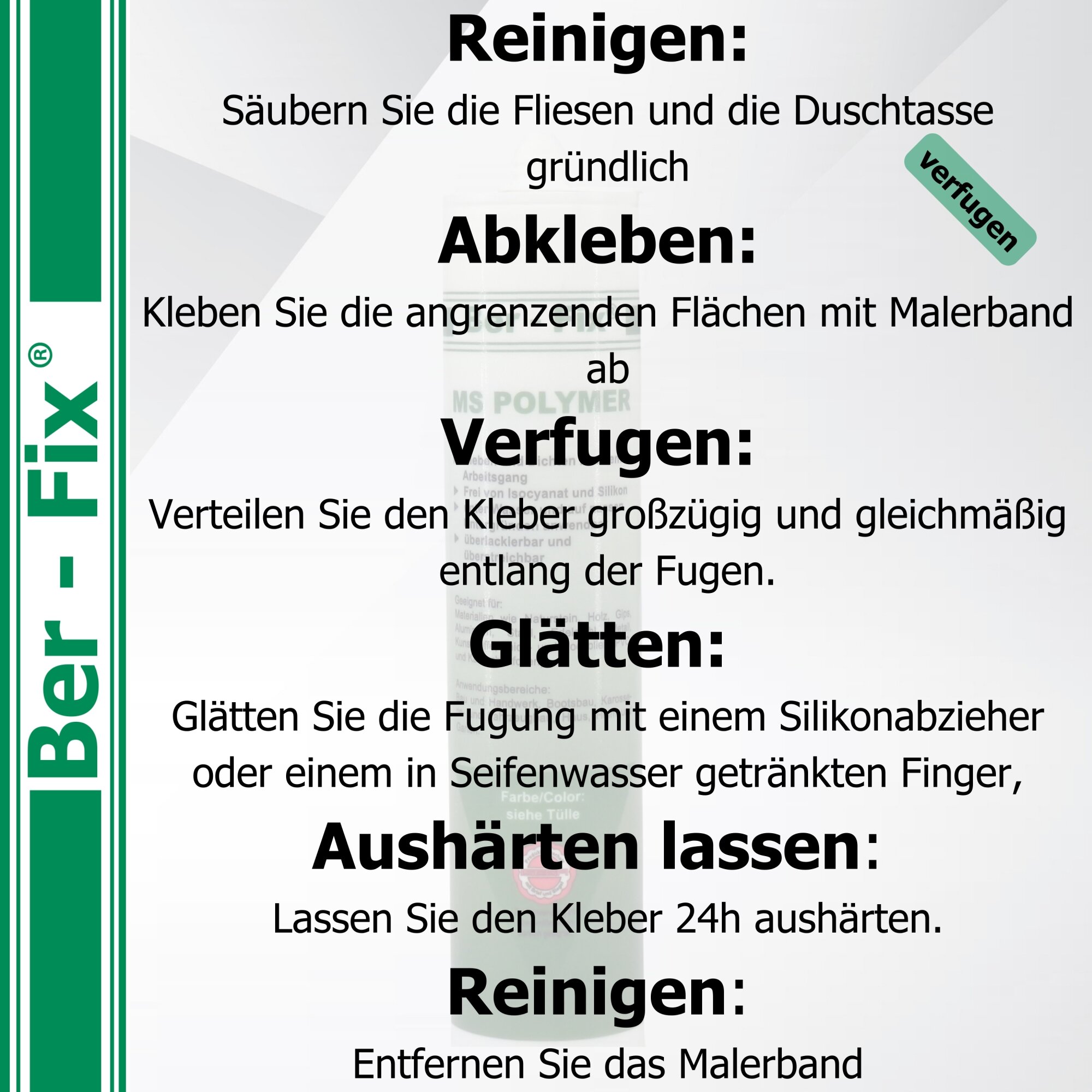 Ber-Fix® MS Polymer Blau – Poolkleber, Unterwasser-Reparatur & Chlorresistenter Dichtstoff