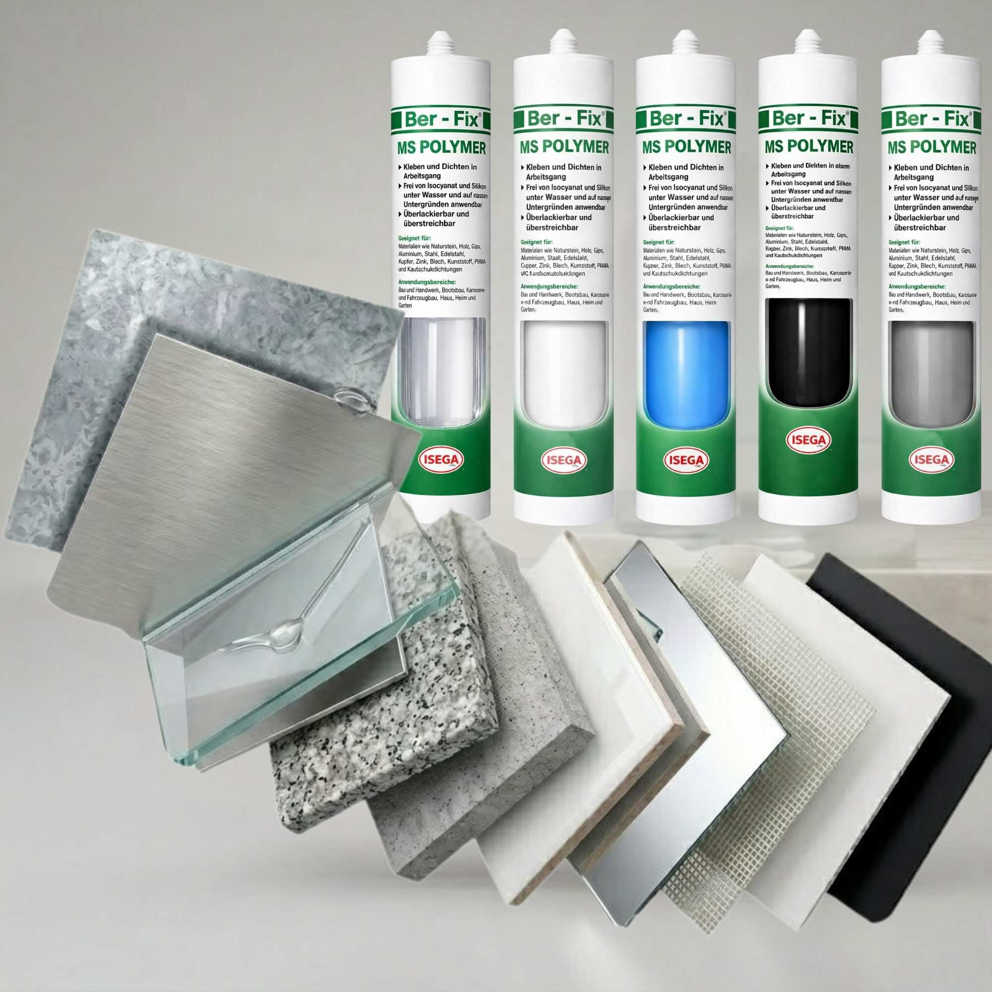 Ber-Fix® MS Polymer Blau – Poolkleber, Unterwasser-Reparatur & Chlorresistenter Dichtstoff