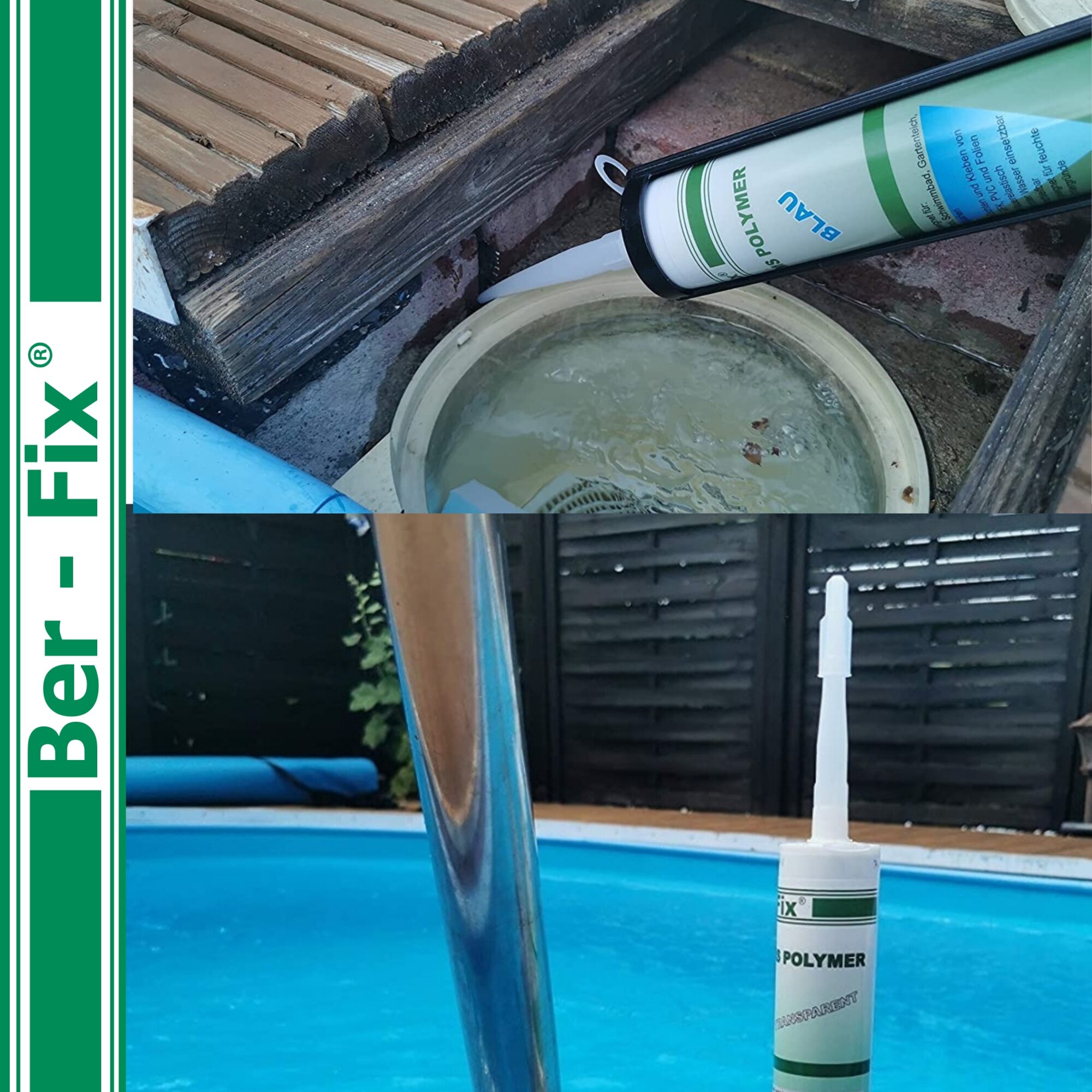 Ber-Fix® MS Polymer Blau – Poolkleber, Unterwasser-Reparatur & Chlorresistenter Dichtstoff