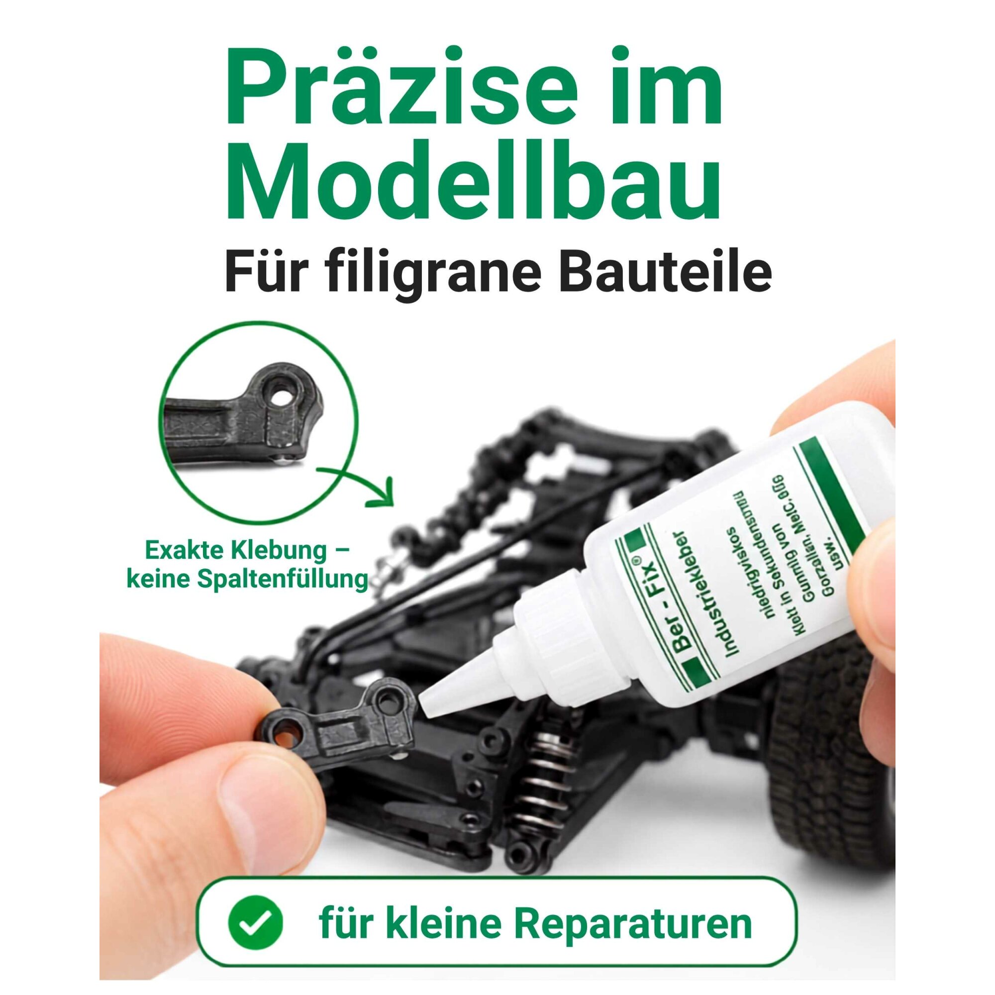 Ber-Fix Industriekleber 3er-Set – Gel, Mittel- & Niedrigviskosität zum Testen und Ausprobieren