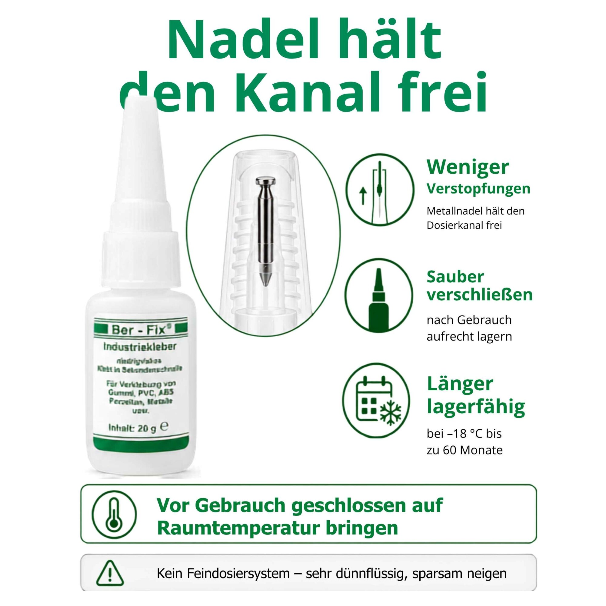 Ber-Fix Industriekleber 3er-Set – Gel, Mittel- & Niedrigviskosität zum Testen und Ausprobieren