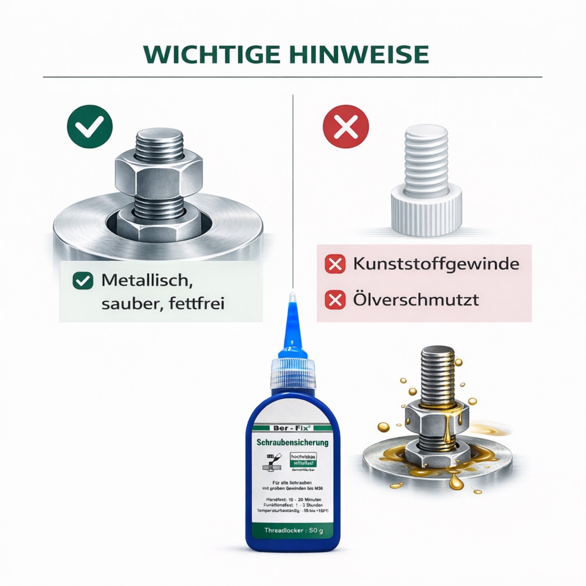 Ber-Fix® Schraubensicherung mittelfest – 10g, 50g & Sparpacks