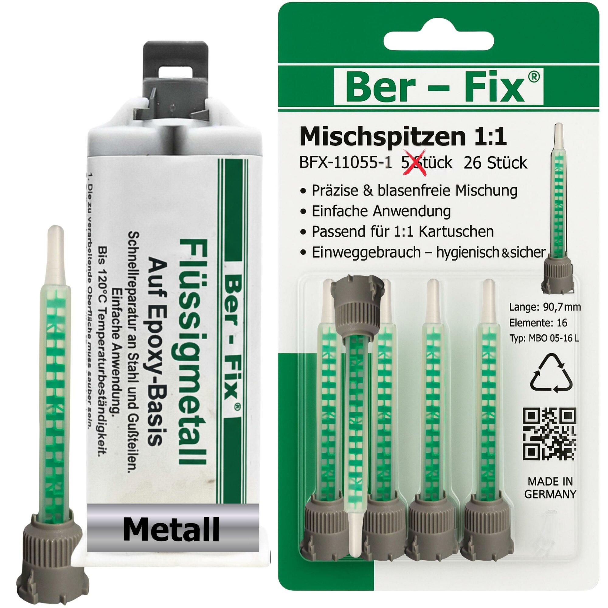 Ber-Fix® Flüssigmetall 50g + 25 Extra Spitzen