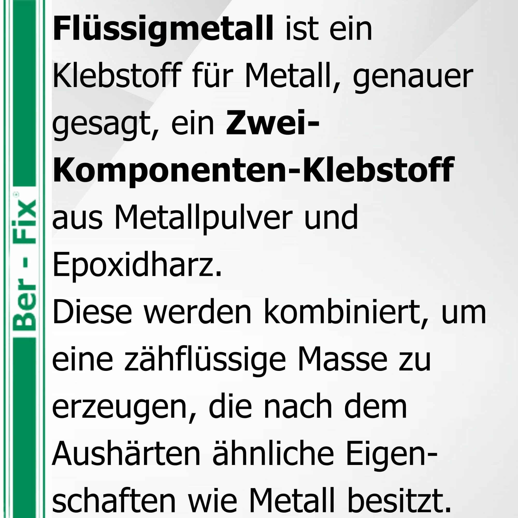 Ber-Fix® Flüssigmetall 12 × 50g – metallgefüllter 2K-Epoxid-Metallkleber für Maschinenbau und Instandhaltung, für 1:1-Dosierpistole und 37 Mischdüsen
