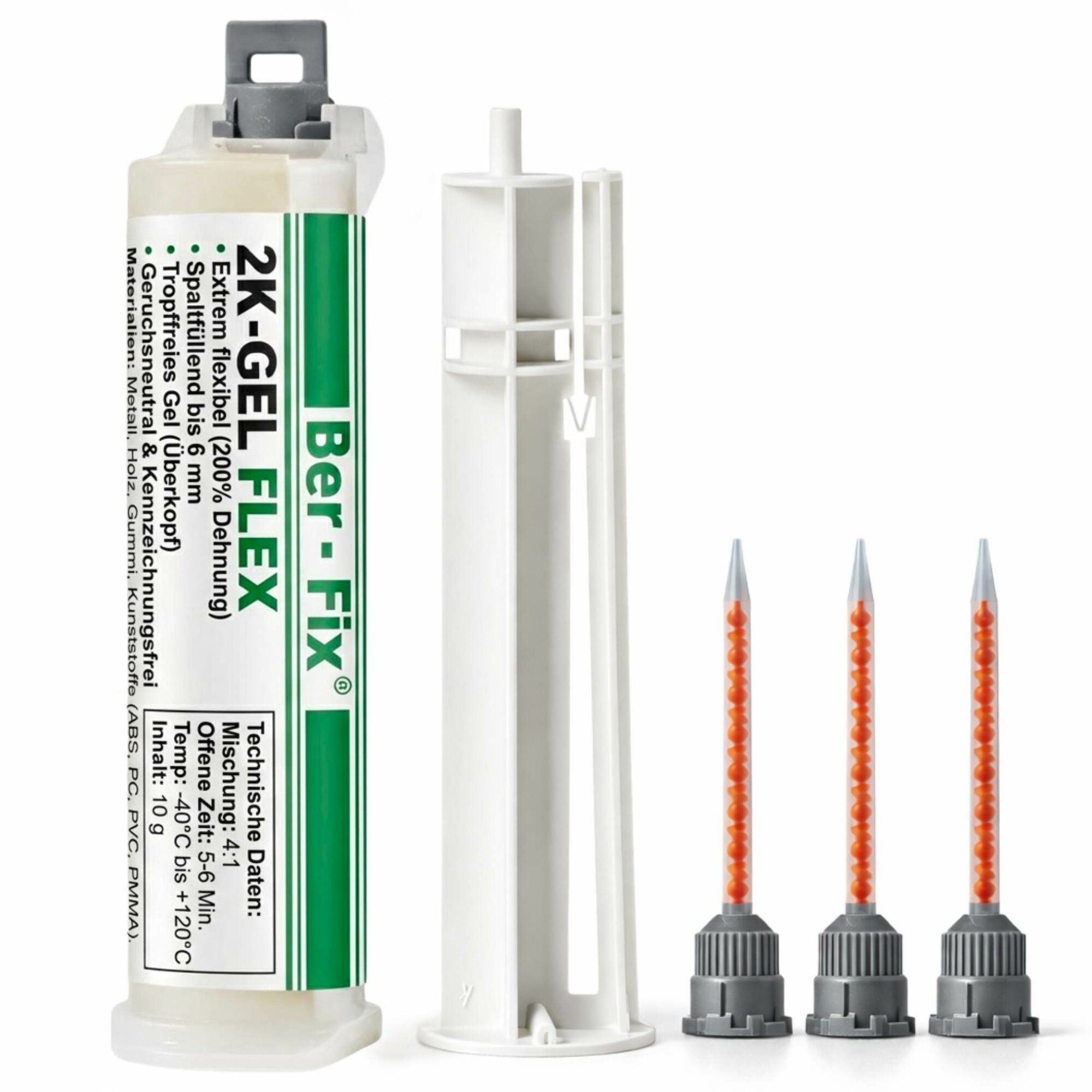 Ber-Fix® 2K-Gel Flex 10g Profi-Set inkl. 3 Mischdüsen