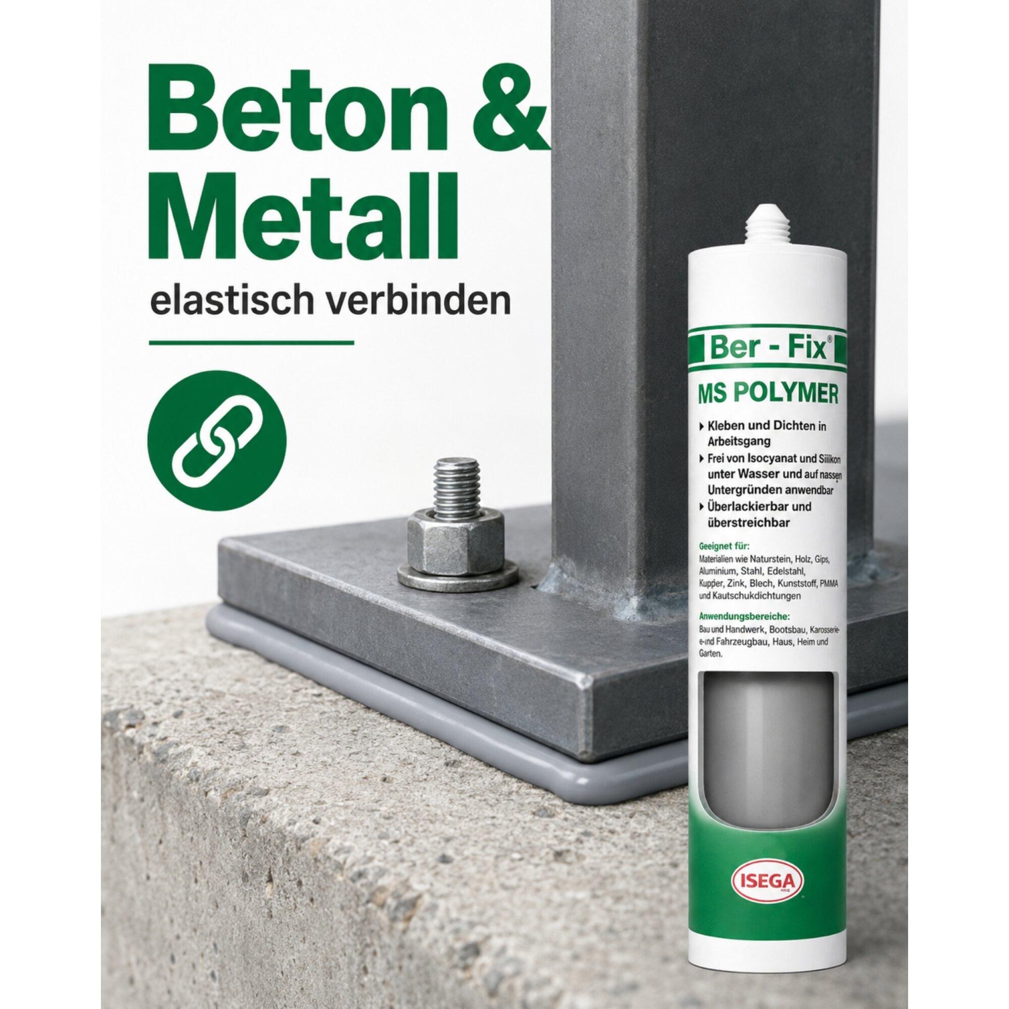 Ber-Fix MS Polymer Grau – Regentonne abdichten & reparieren