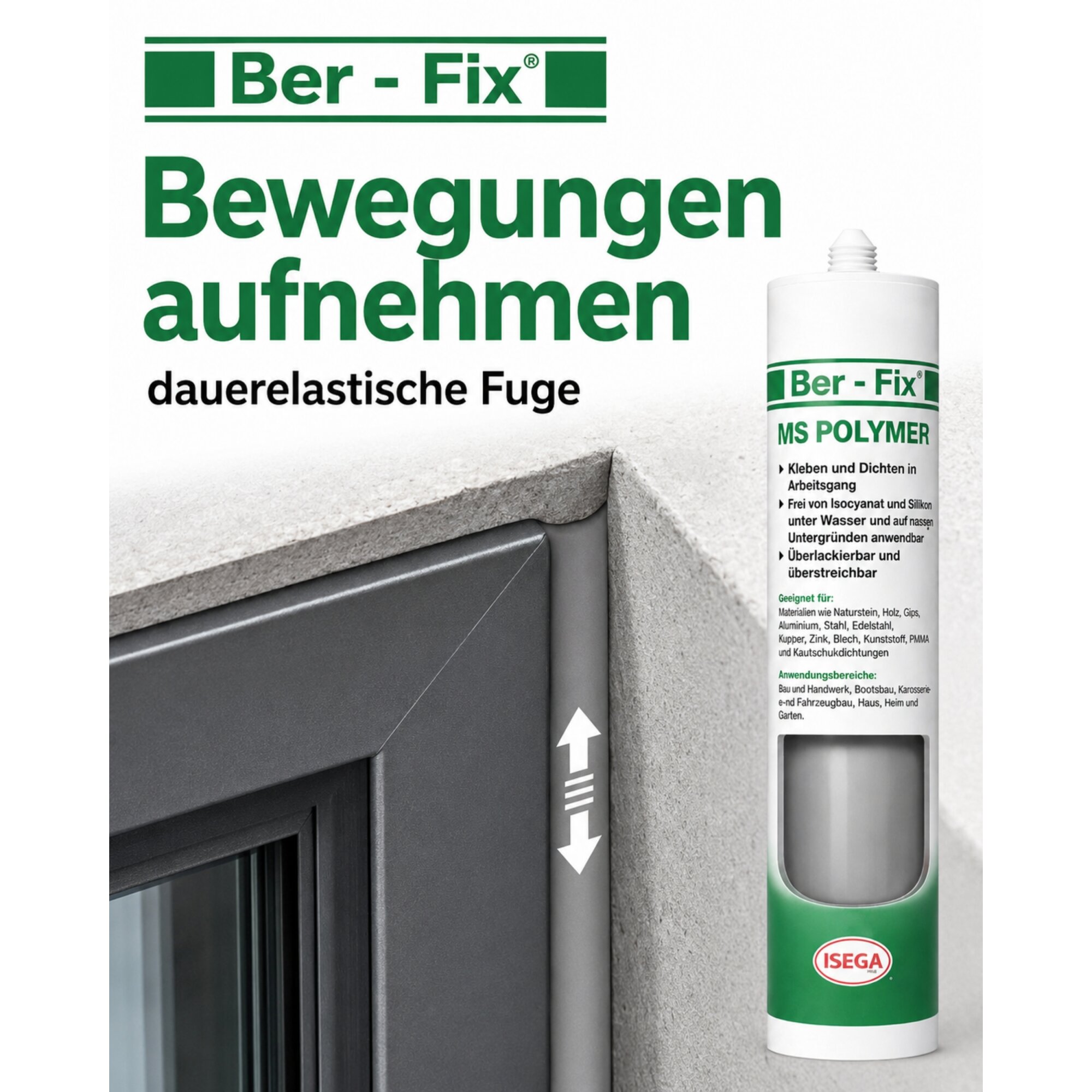 Ber-Fix MS Polymer Grau – Regentonne abdichten & reparieren