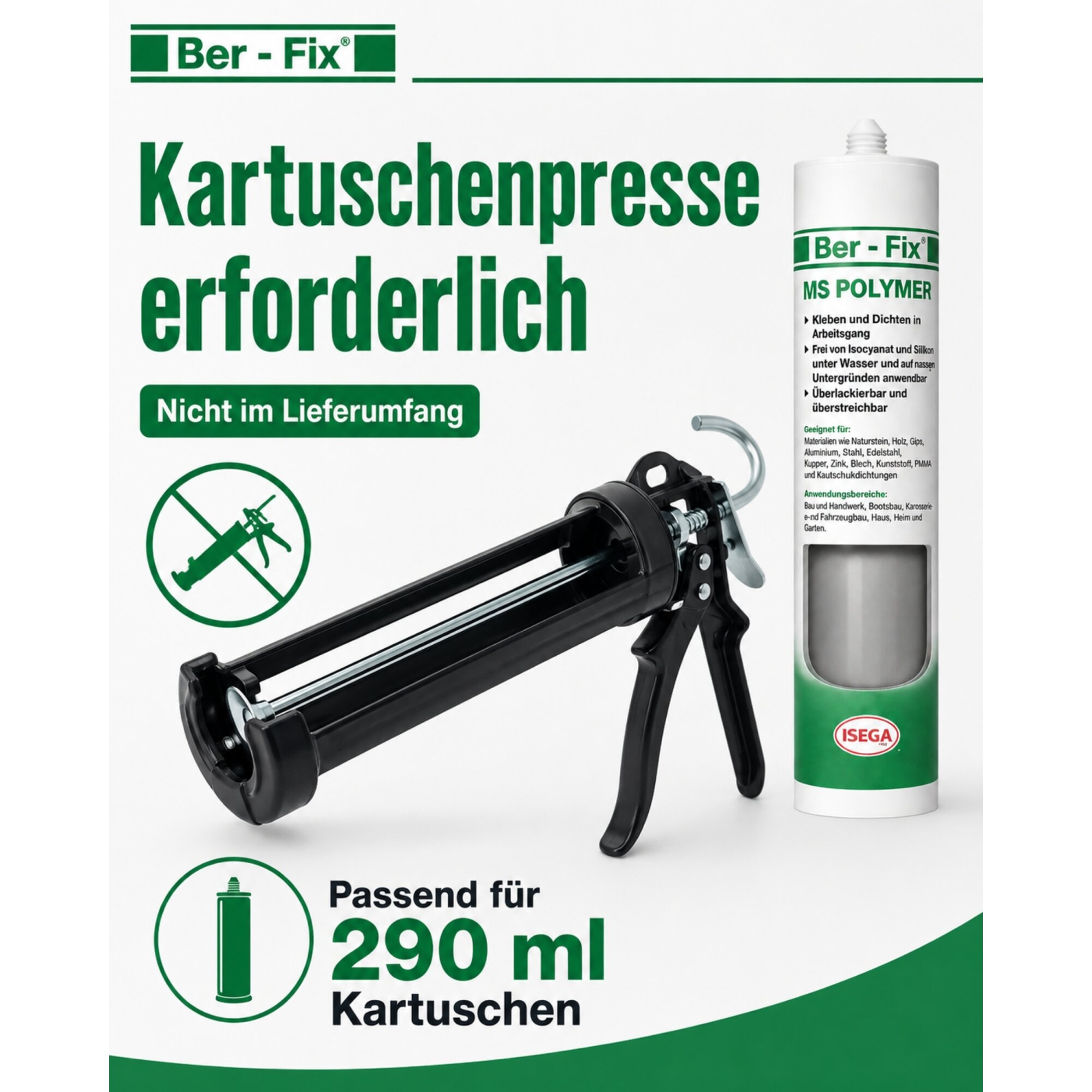 Ber-Fix MS Polymer Grau – Regentonne abdichten & reparieren