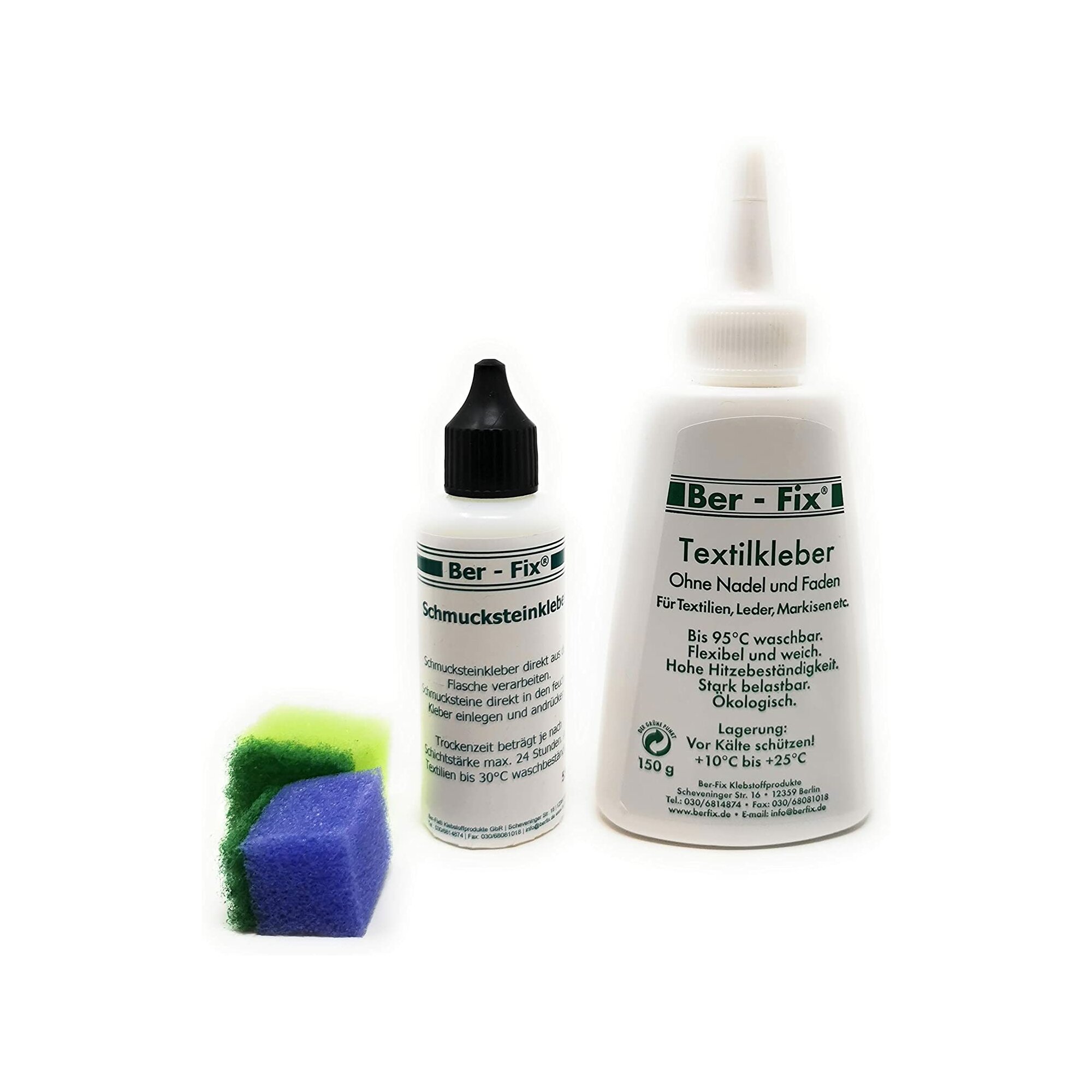 MITTEL: 150g Textilkleber + 55g Schmucksteinkleber